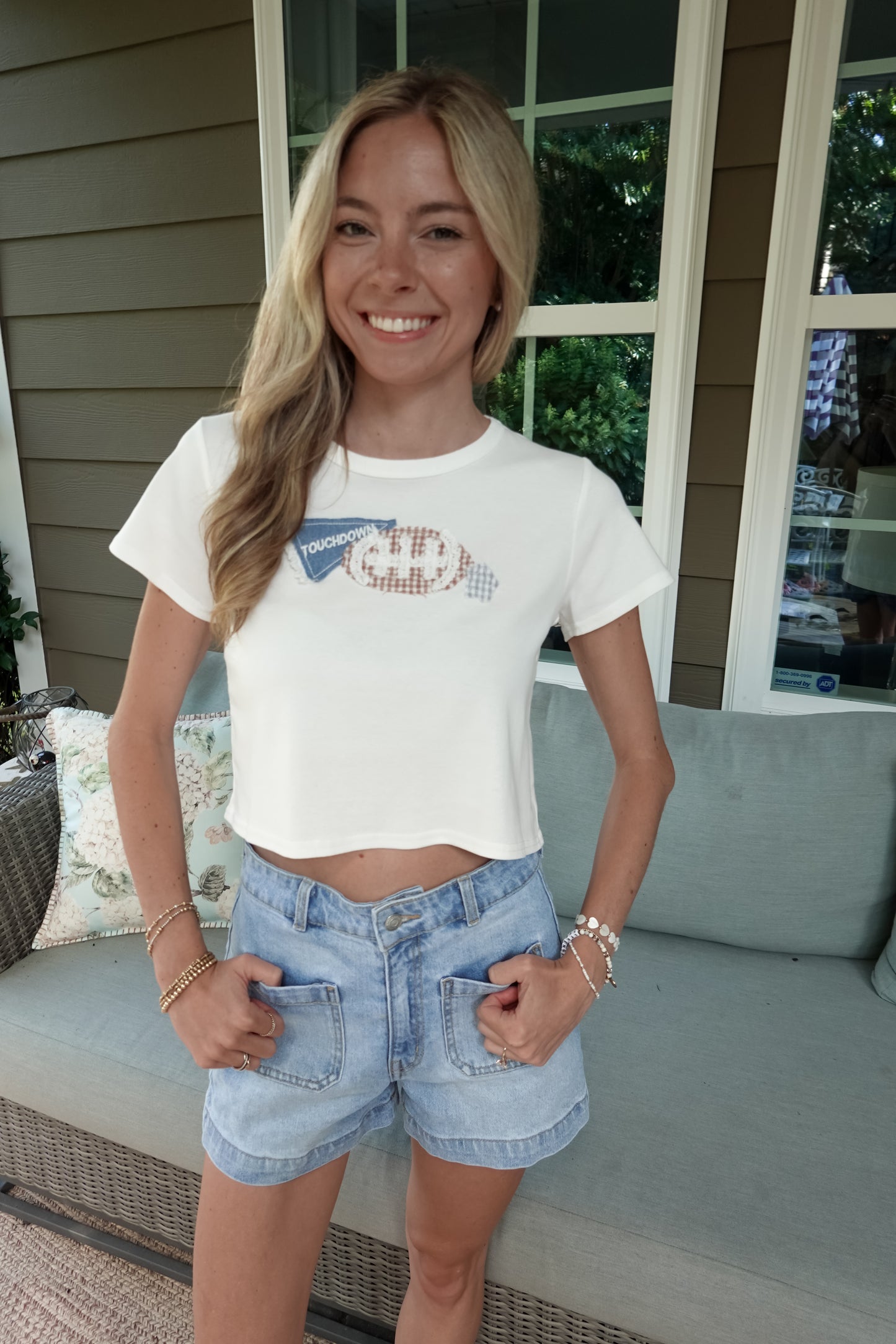 Touchdown Patchwork Baby Tee