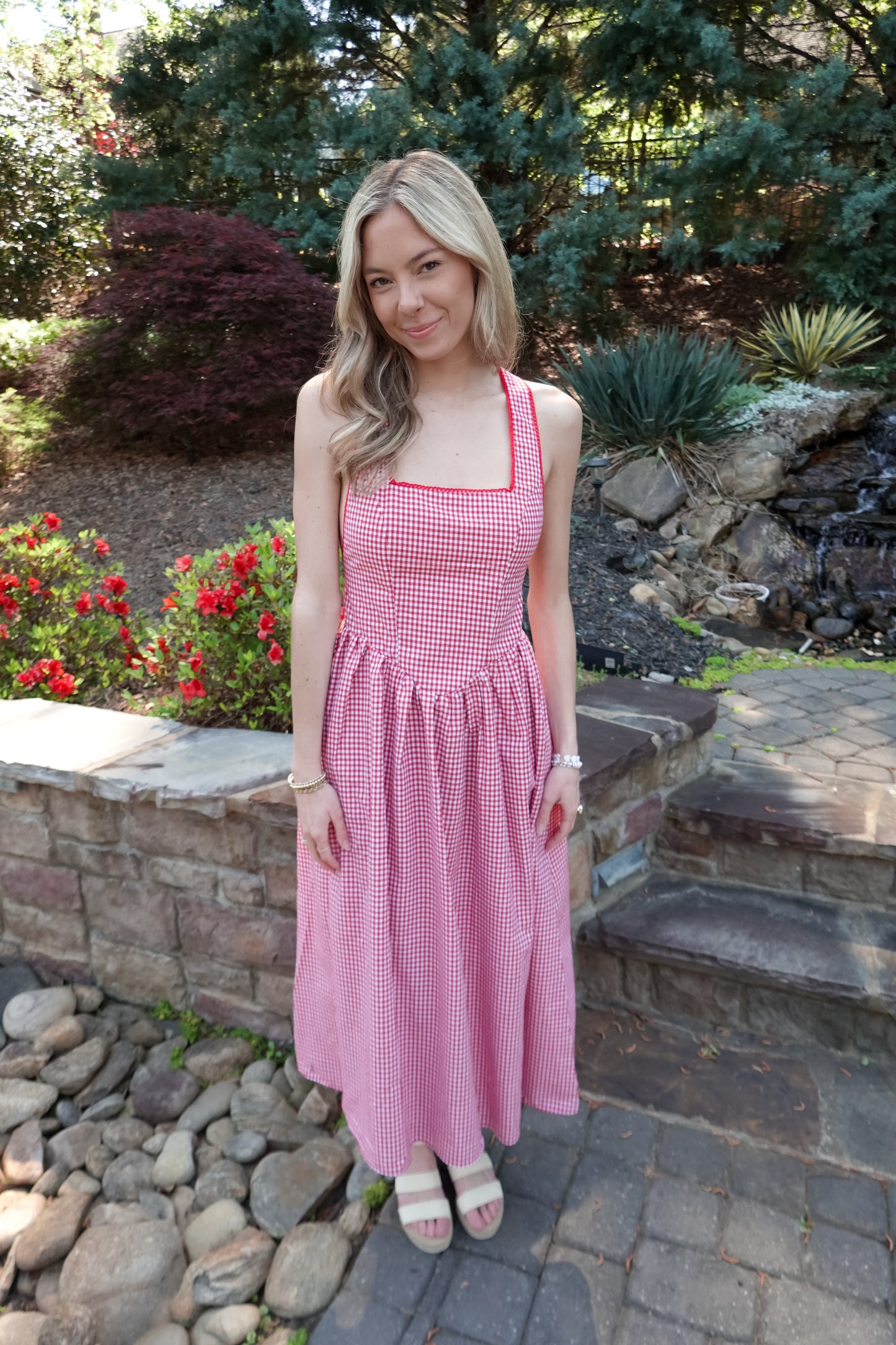 Kendall Gingham Midi Dress