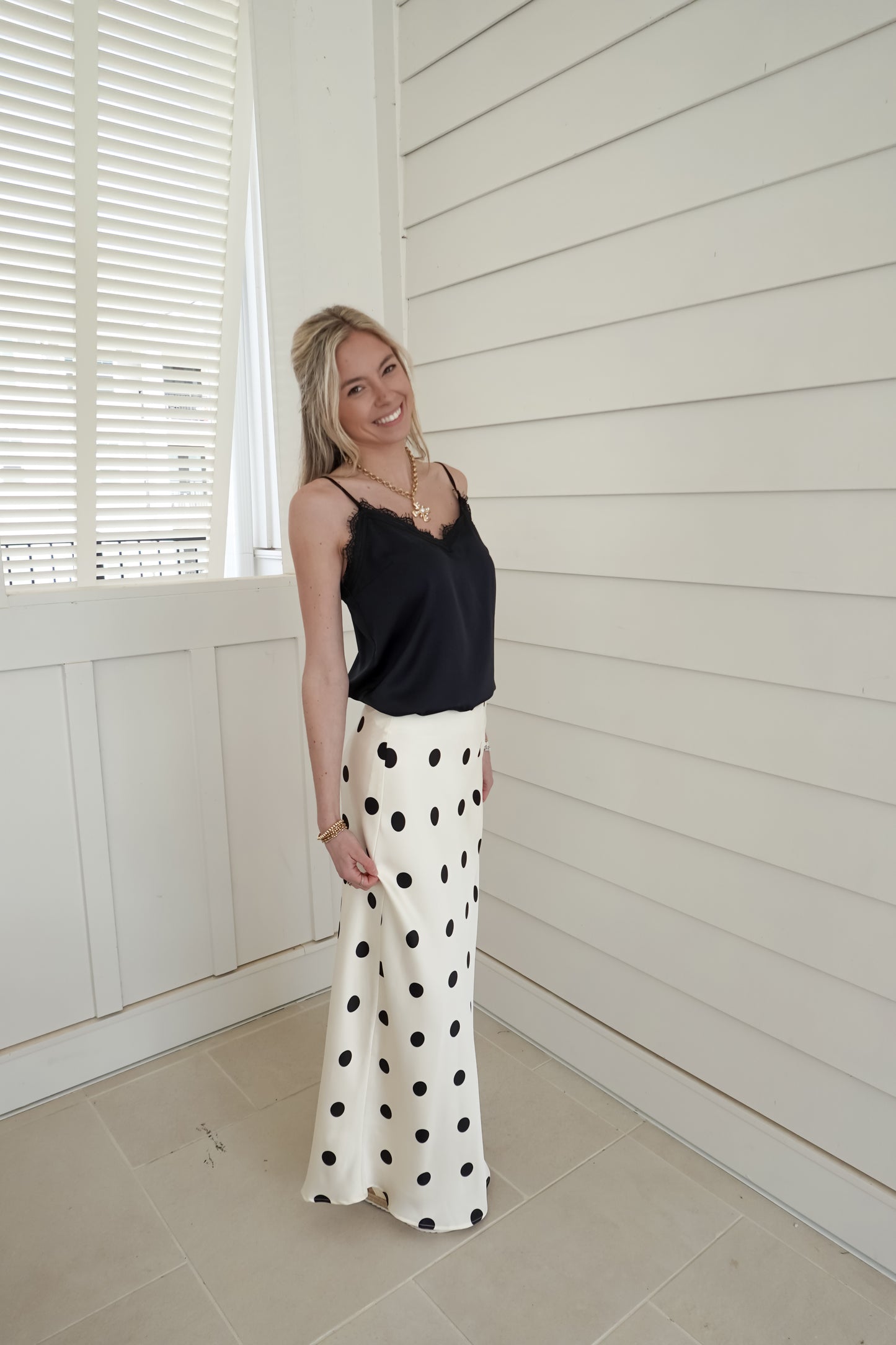 Parker Polka Dot Midi Skirt