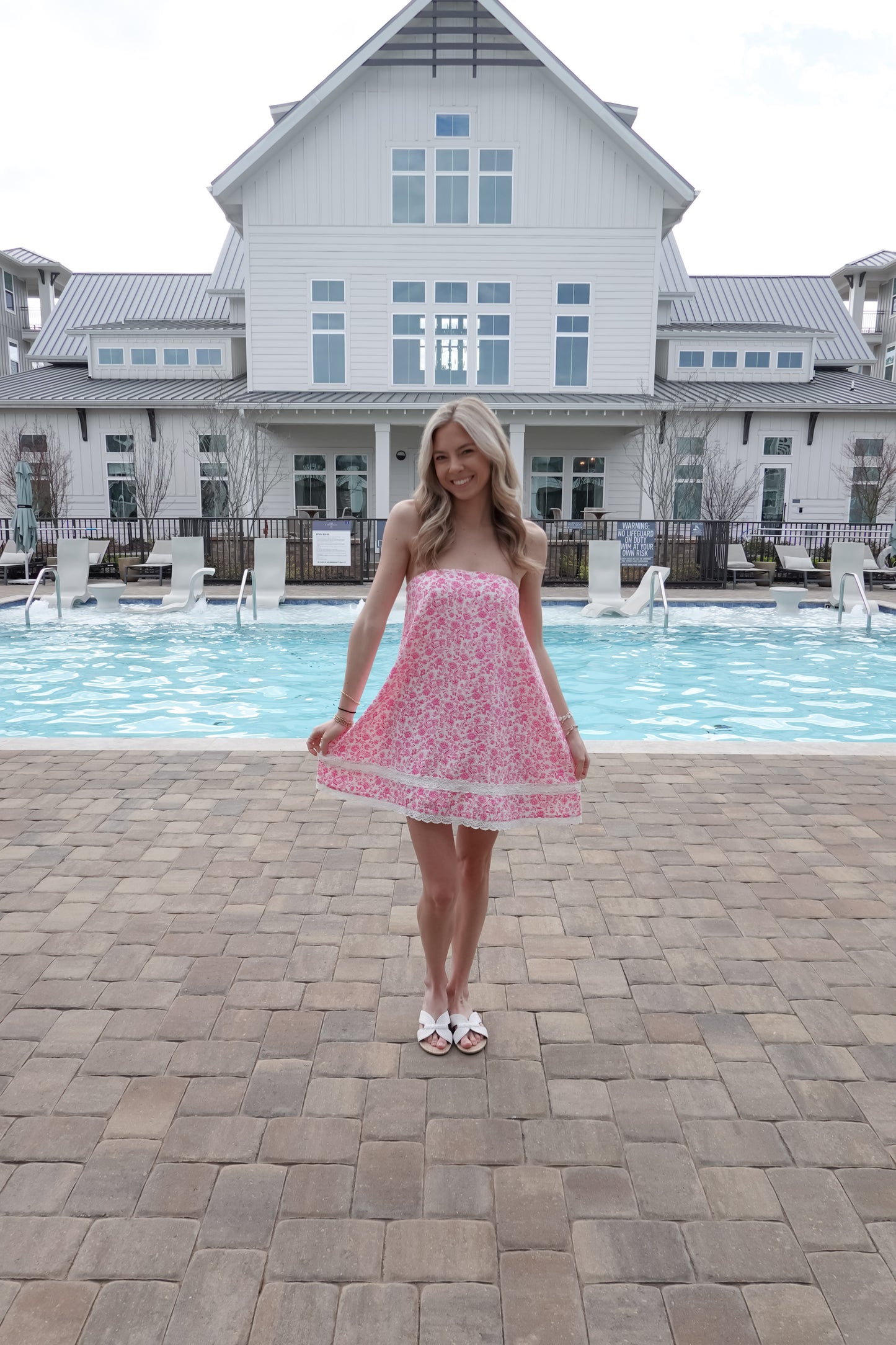Ditsy Floral Lace Swing Mini Dress