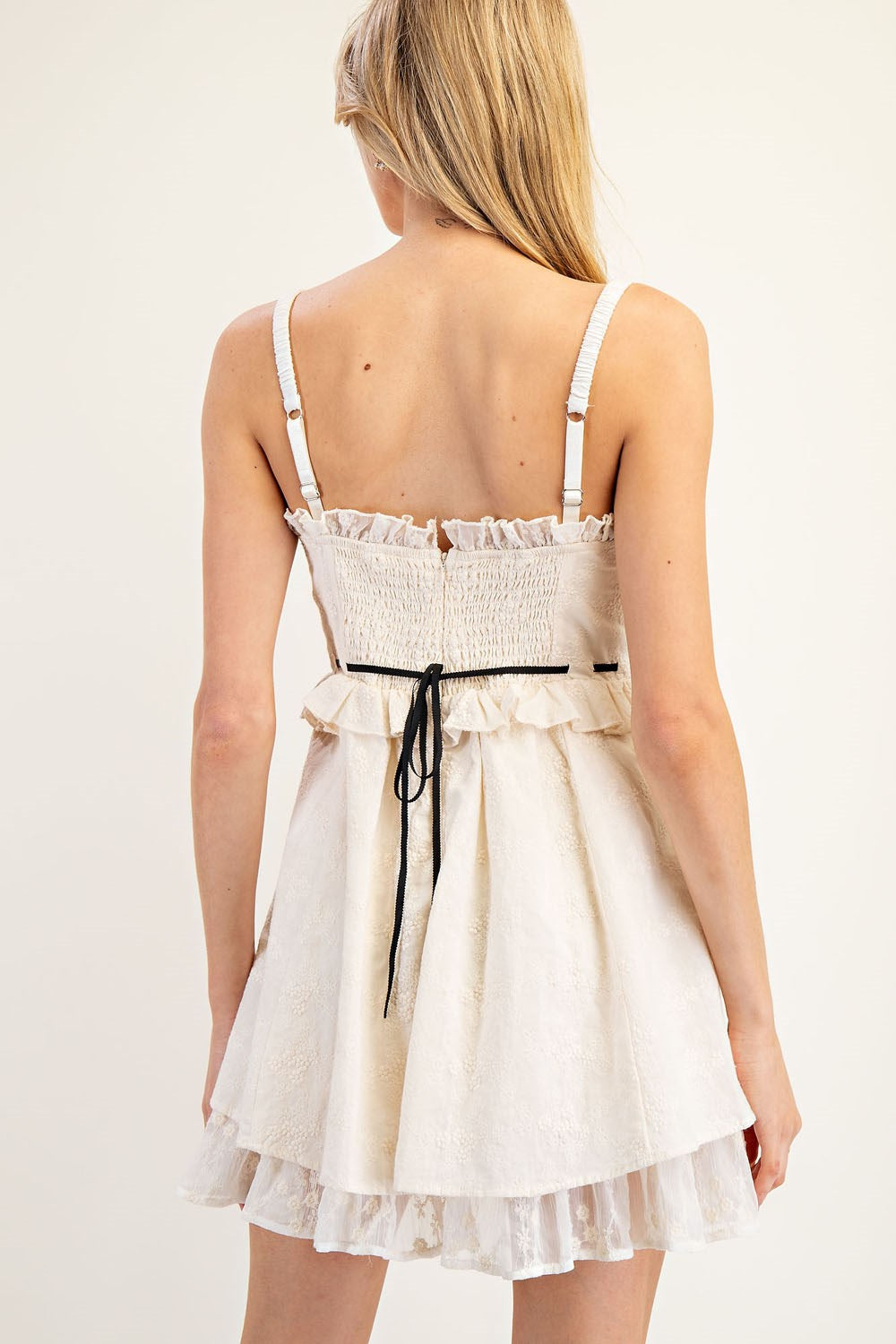 Cream Lace Mini Dress