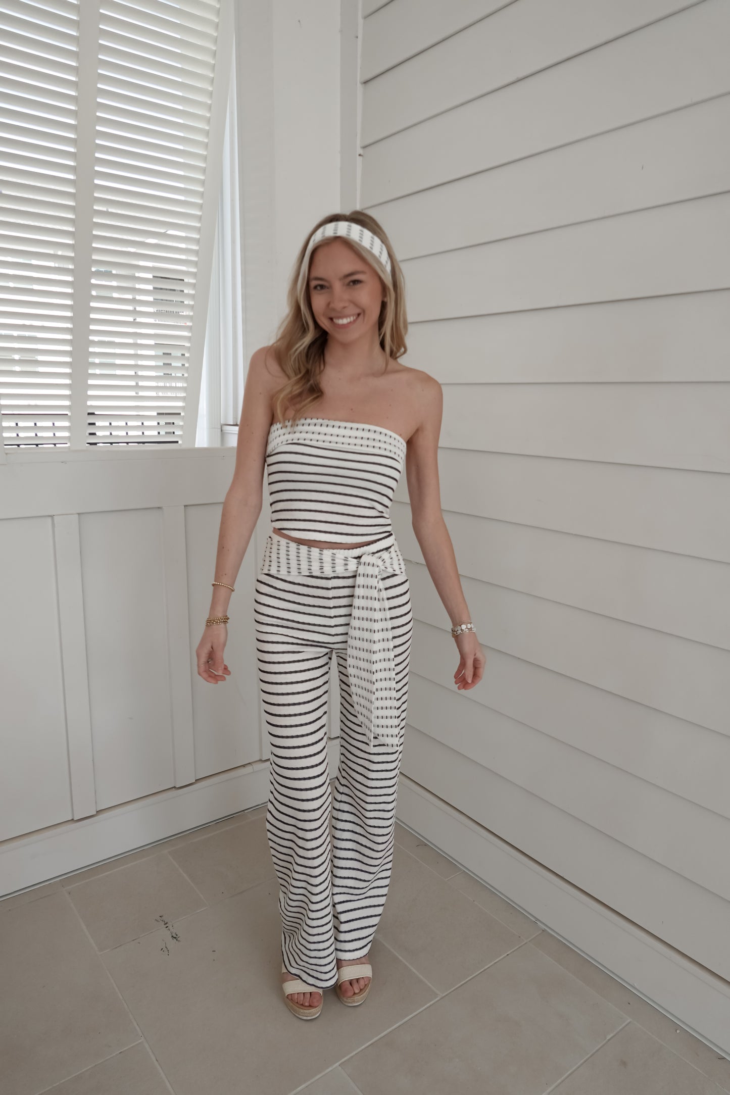 Chloe Low Rise Striped Knit Pants