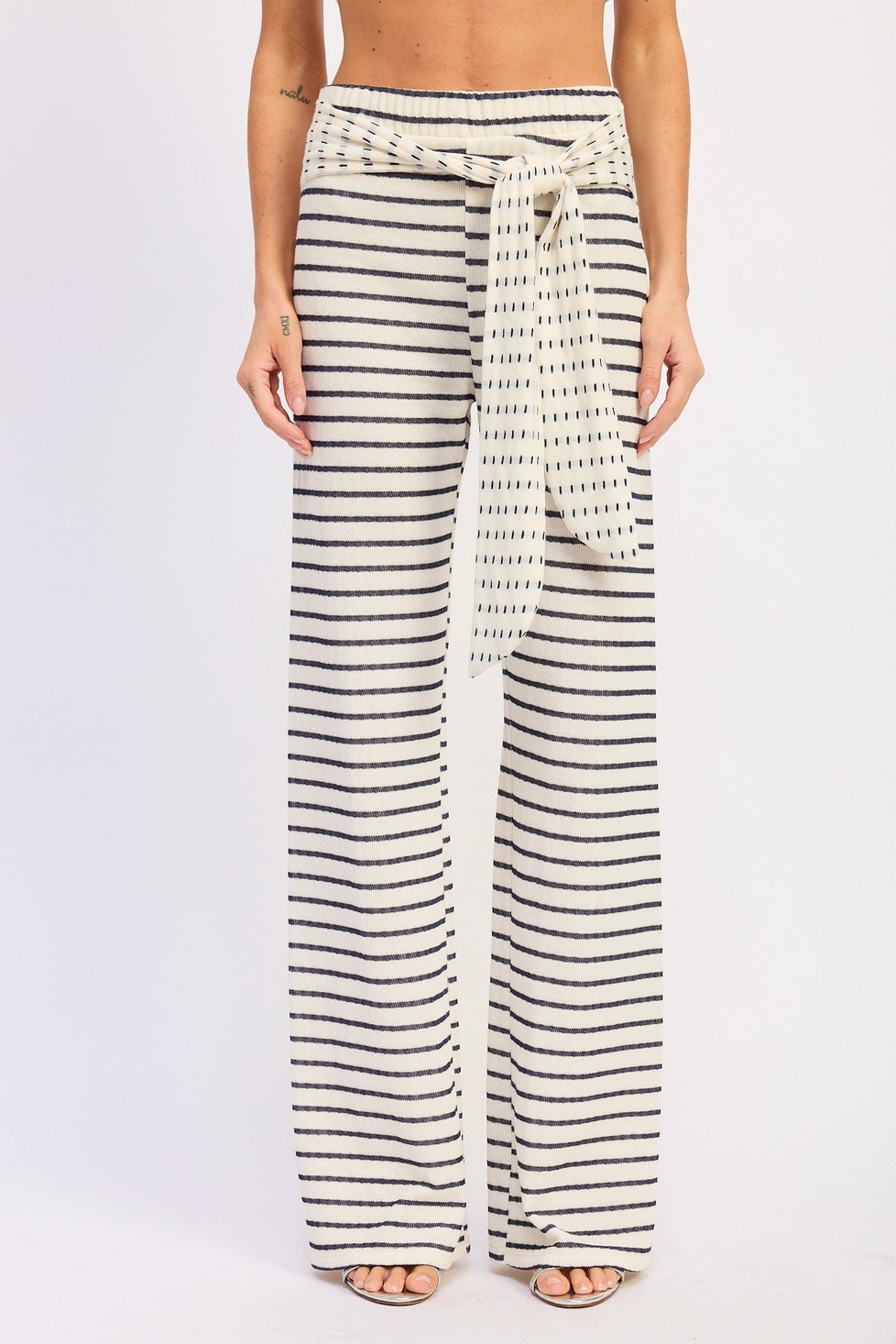 Chloe Low Rise Striped Knit Pants
