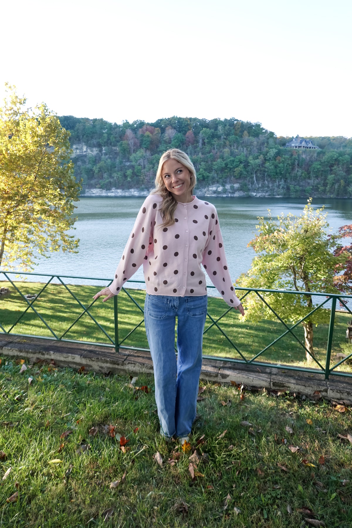 Jade Pink Polka Dot Cardigan