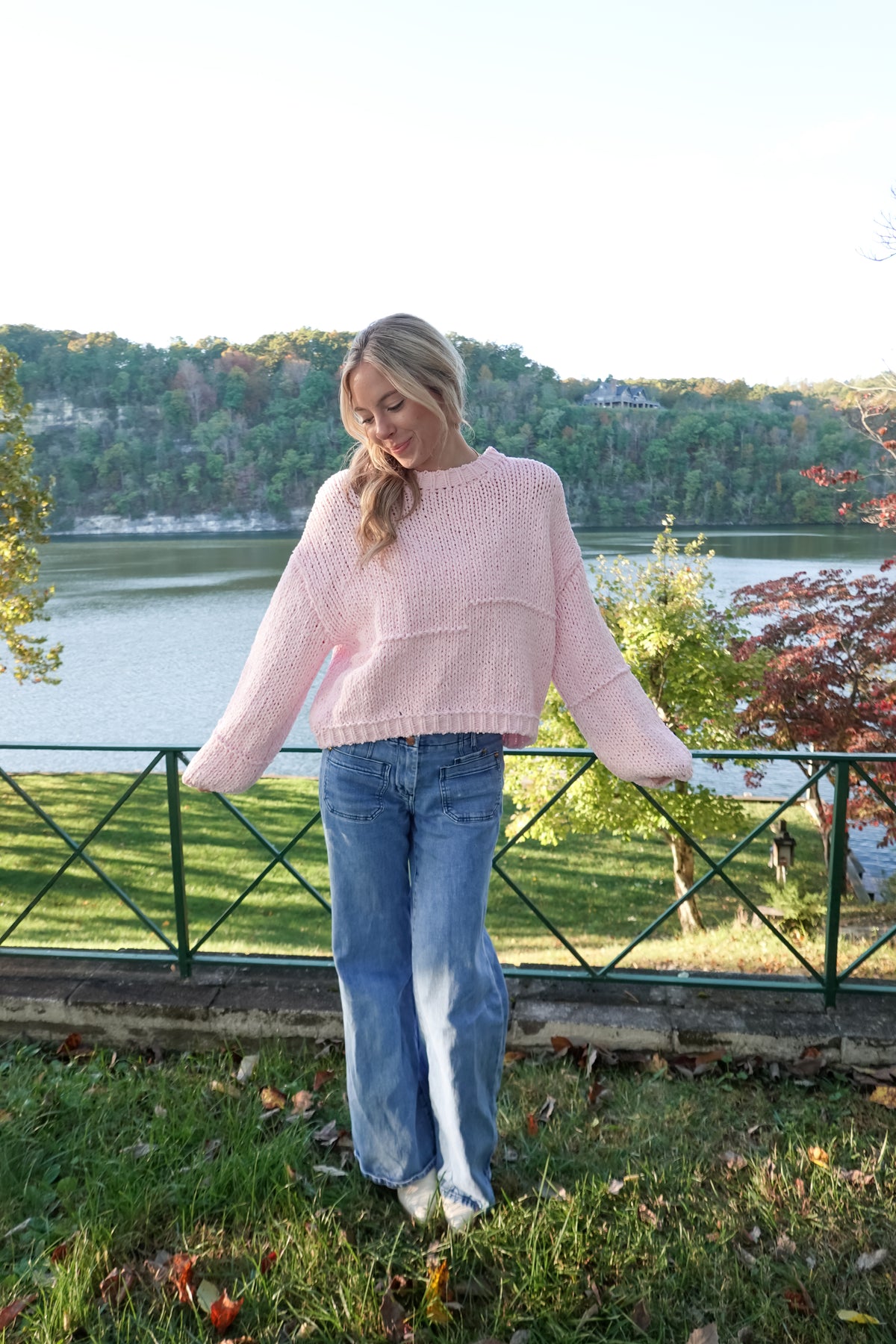 Cal Chunky Knit Pink Sweater
