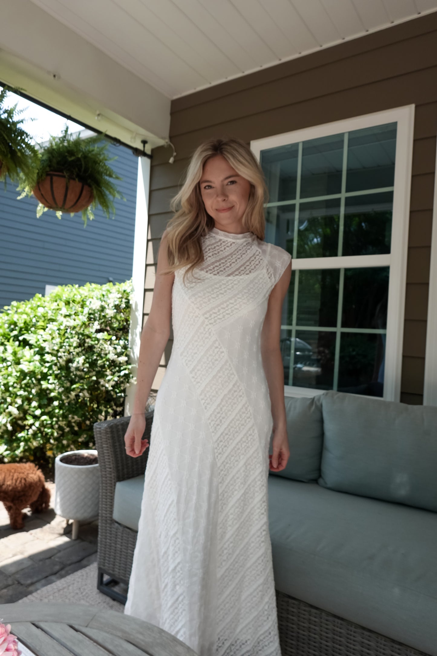 Cap Sleeve Maxi Lace Dress
