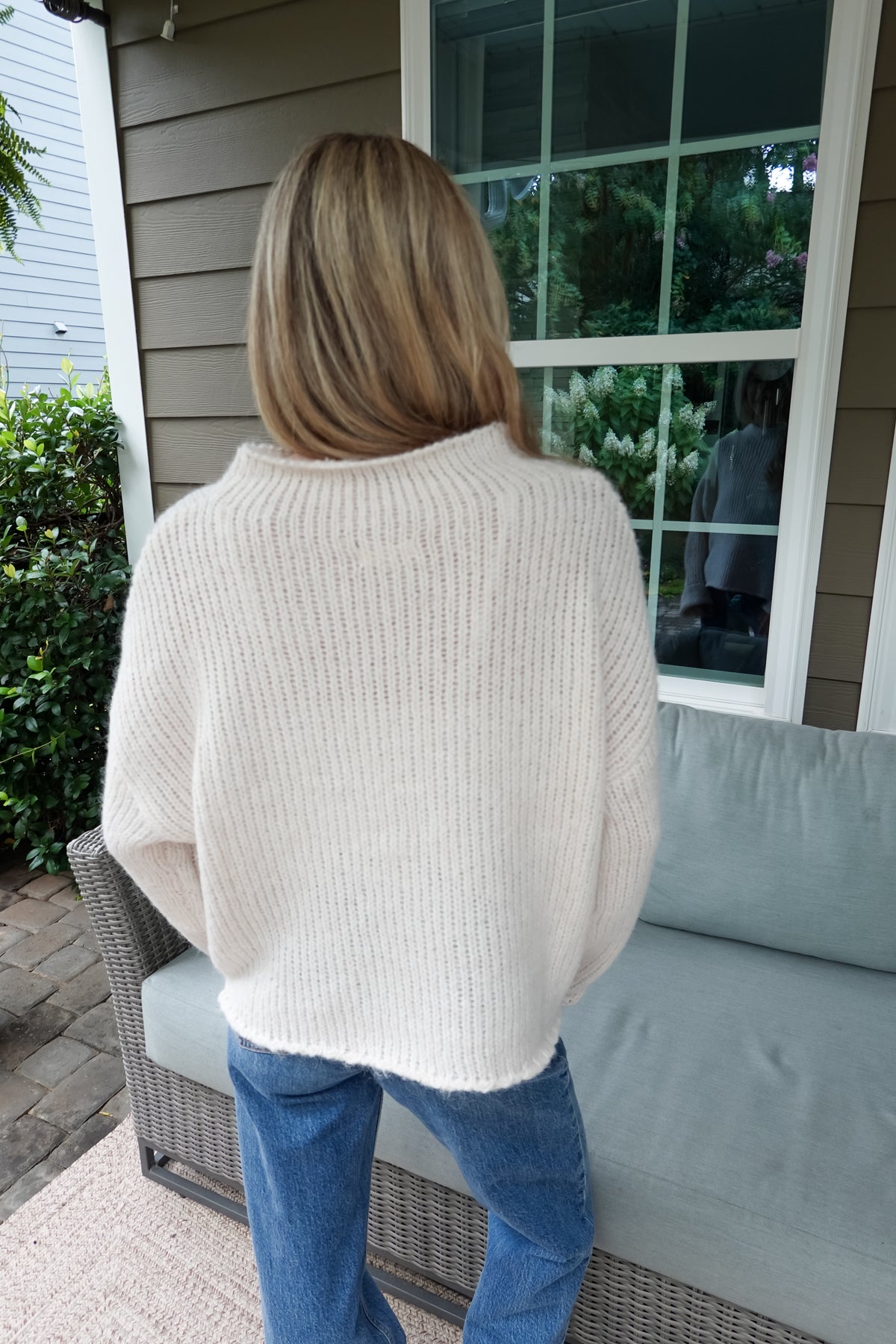 Ava Ivory Mock Neck Sweater