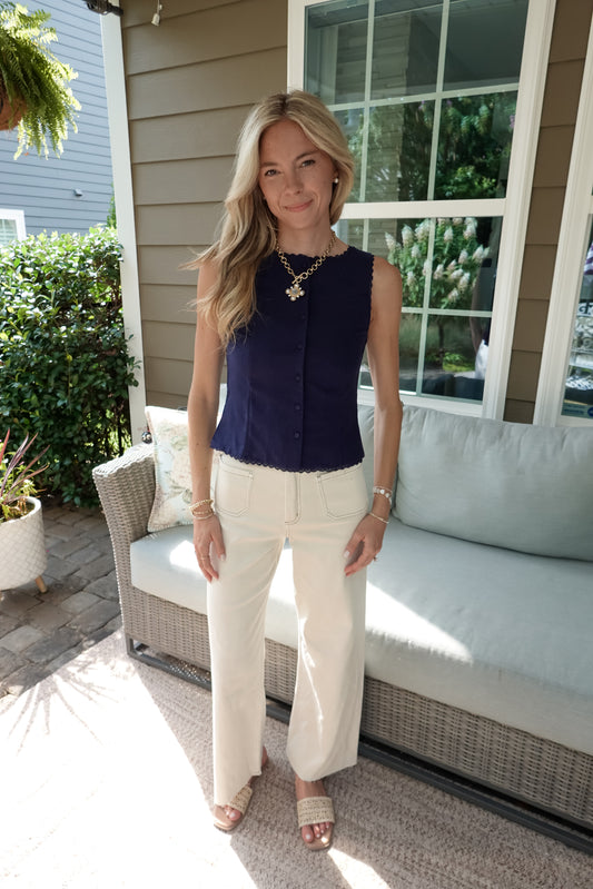 Skye Scalloped Trim Vest Top