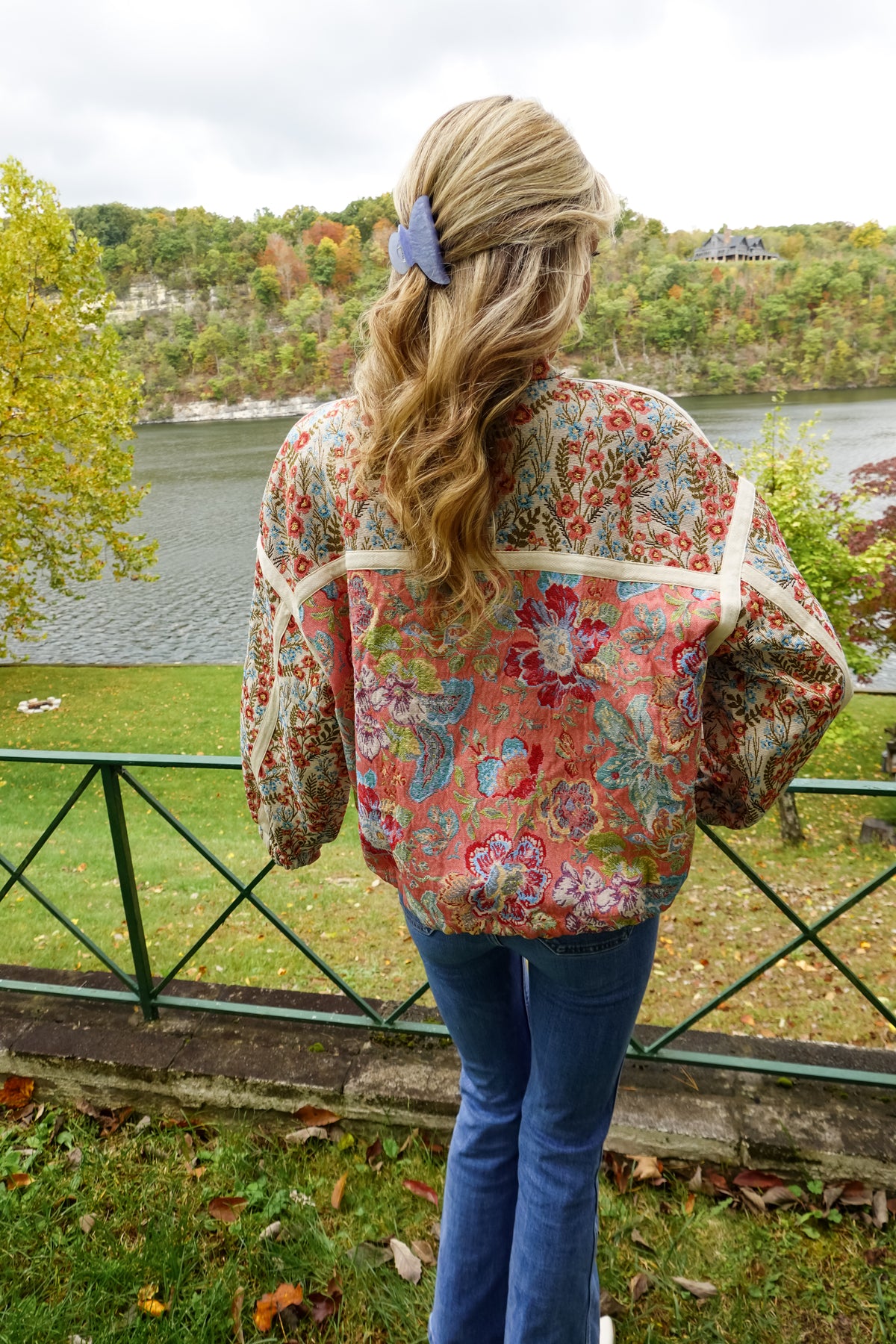Jacquard Floral Pattern Jacket