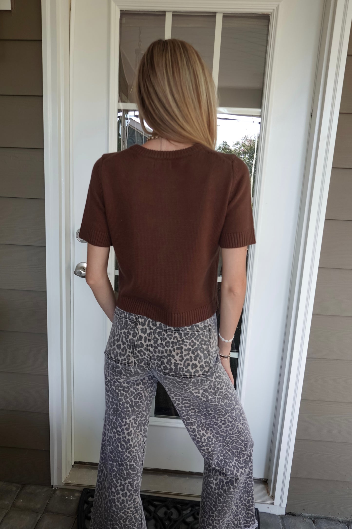 Brynn Button Down Knit Short Sleeve Cardigan