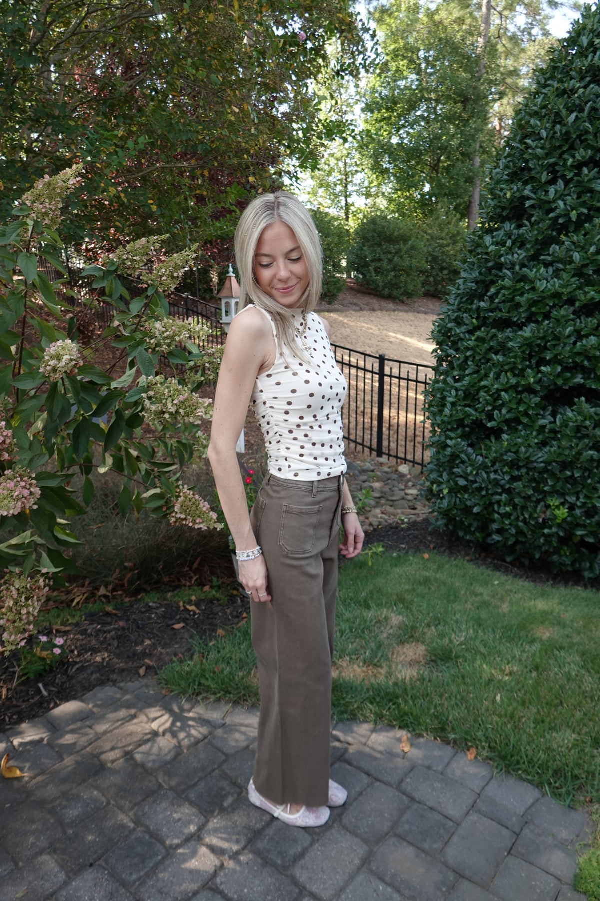 Gianna Ivory Polka Dot Tank