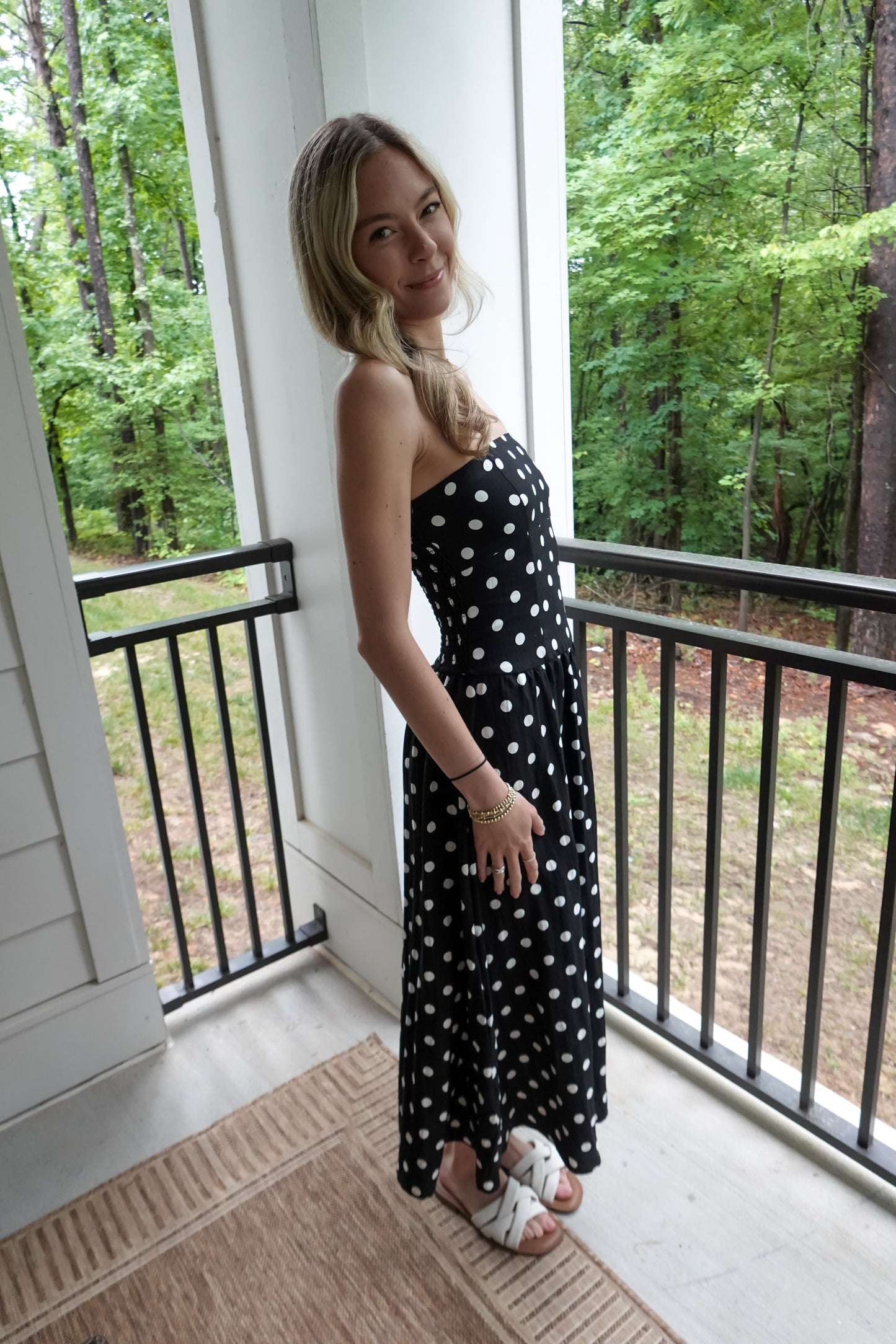 Millie Black Strapless Midi Dress