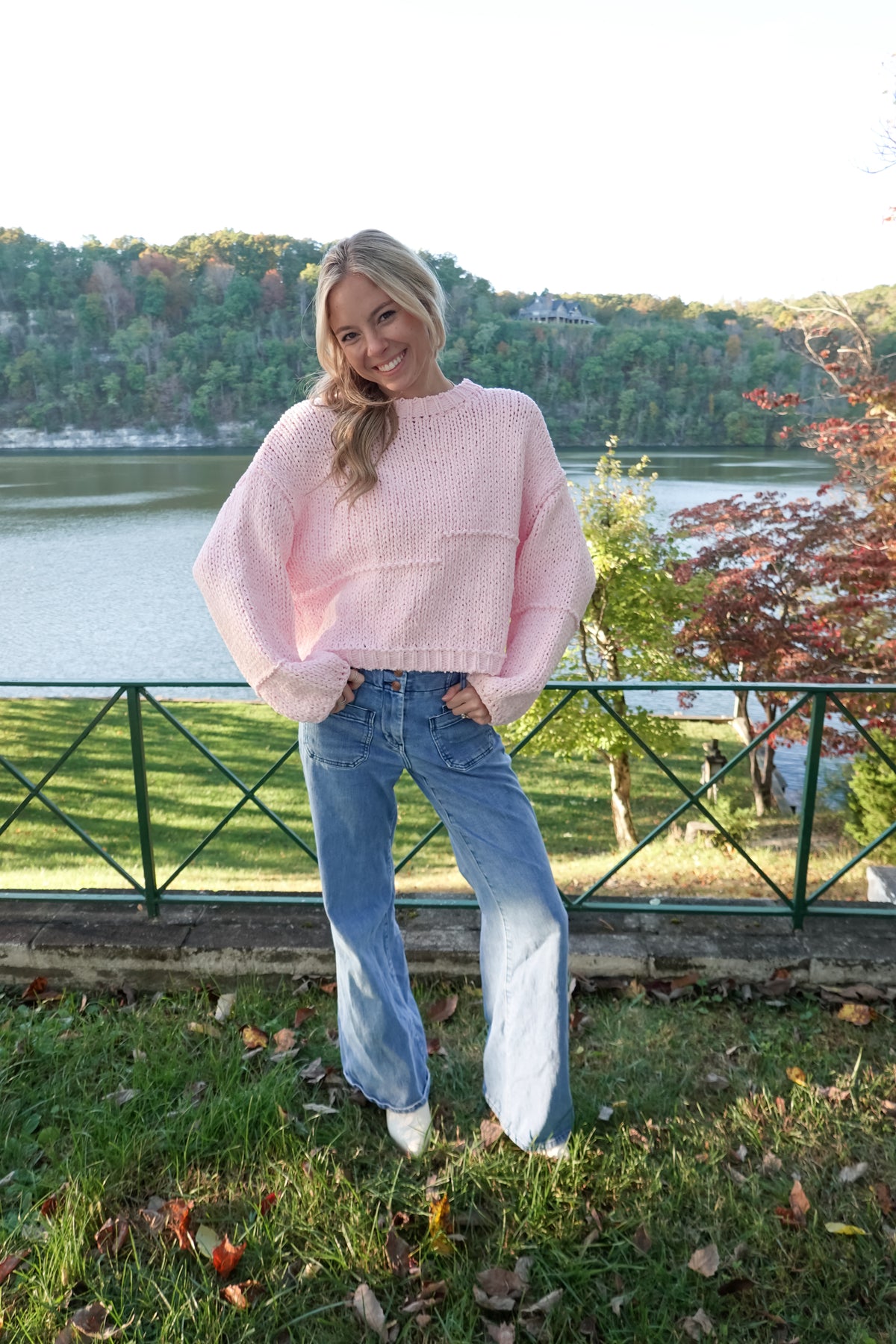 Cal Chunky Knit Pink Sweater