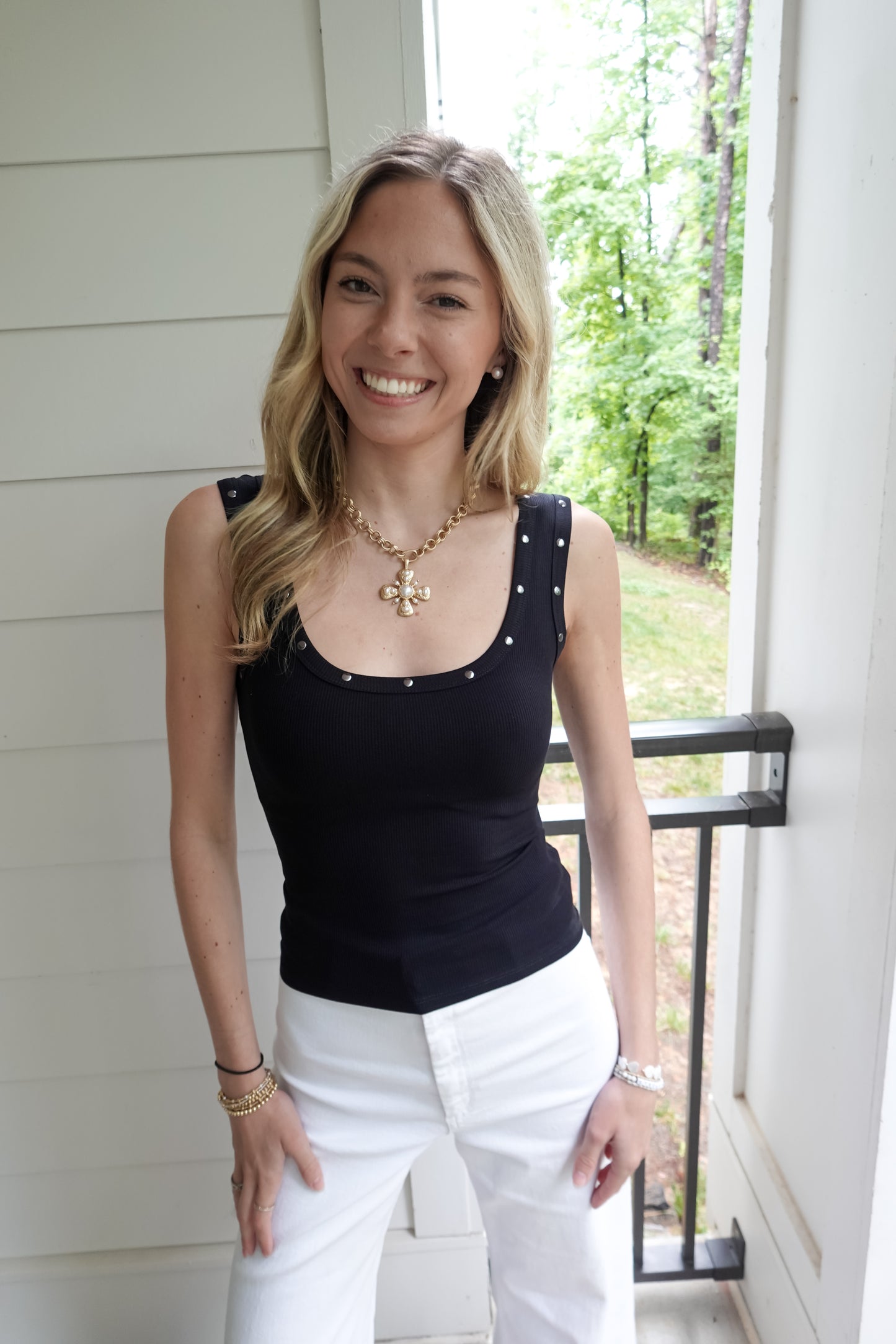 Summer Studded Tank Top