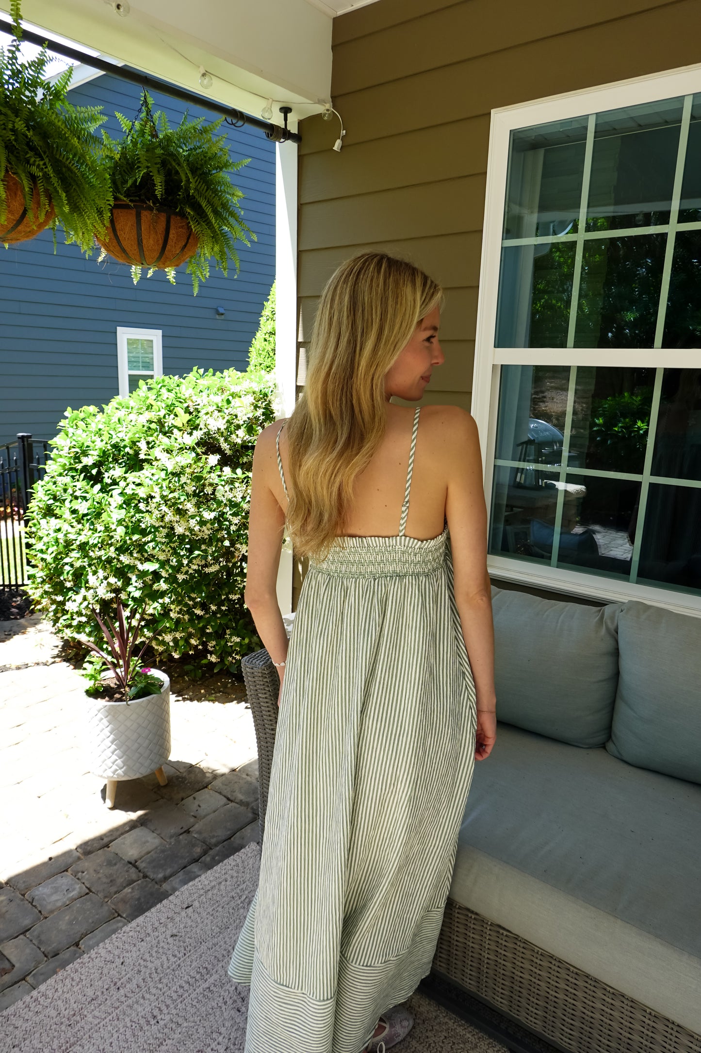 Embroidered Smocked Maxi Dress