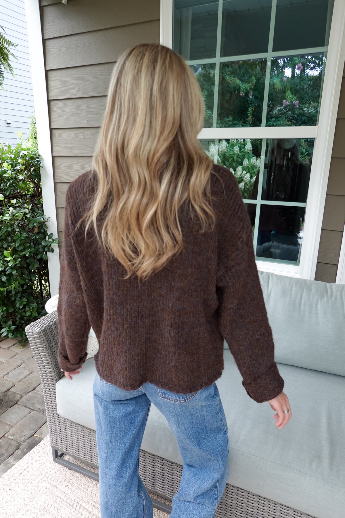 Ava Brown Mock Neck Sweater