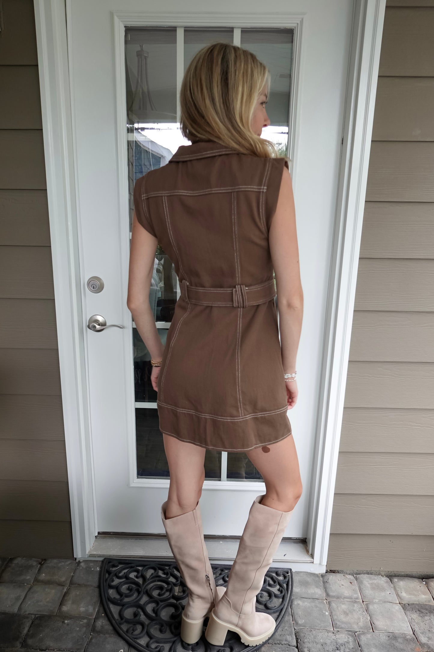 Harlow Brown Mini Dress