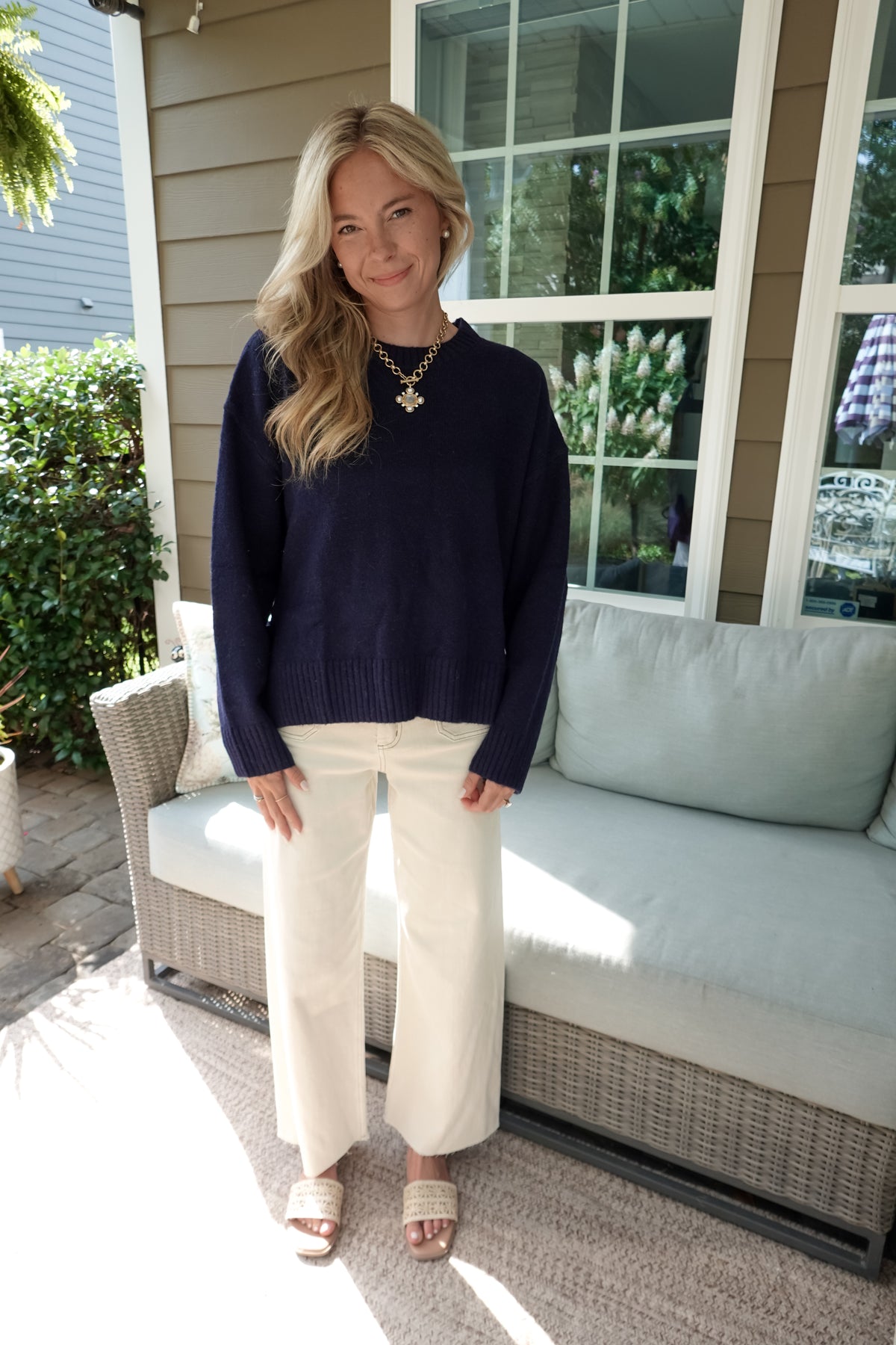 Tori Navy Tie Sweater