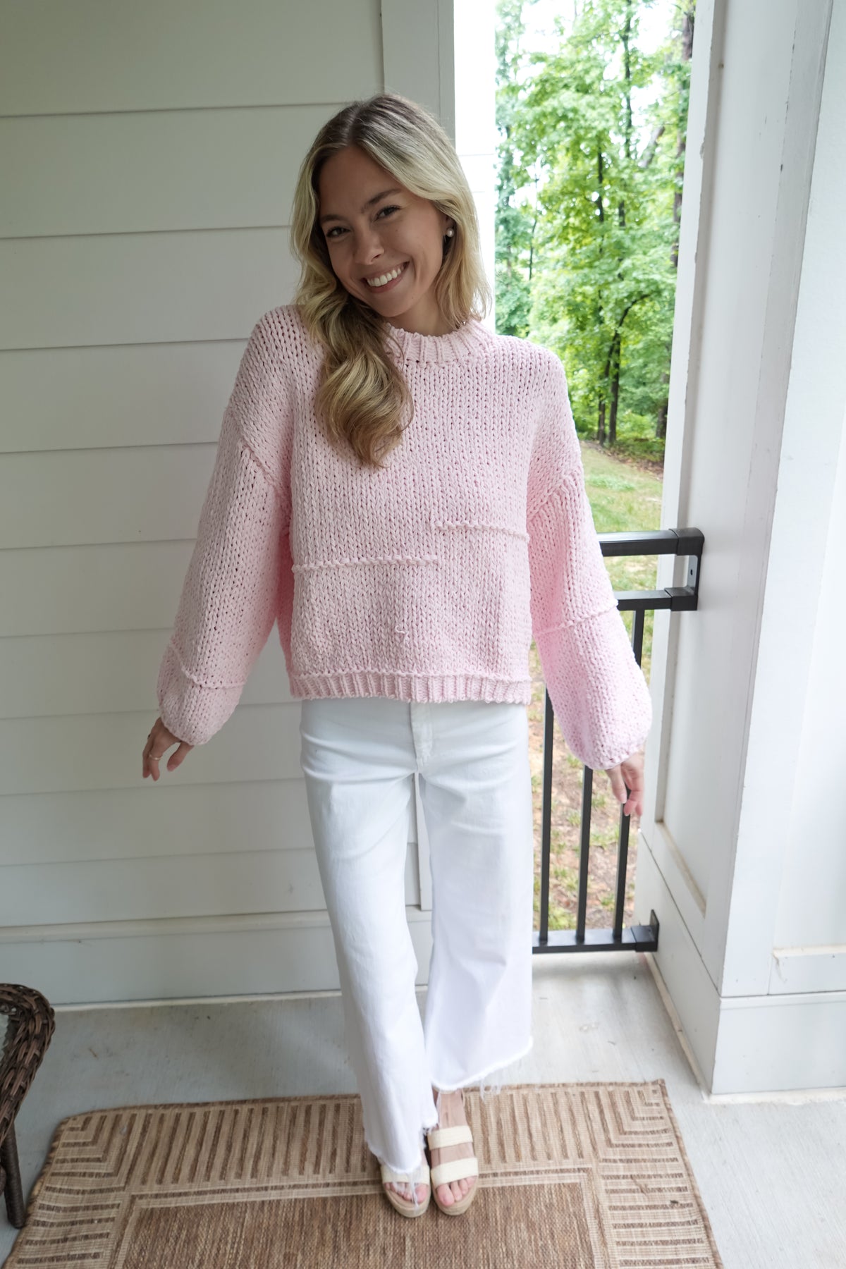 Cal Chunky Knit Pink Sweater