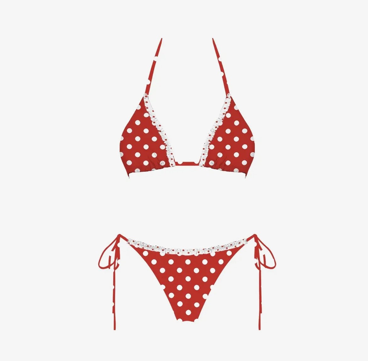 Red Polka Dot Bikini Set