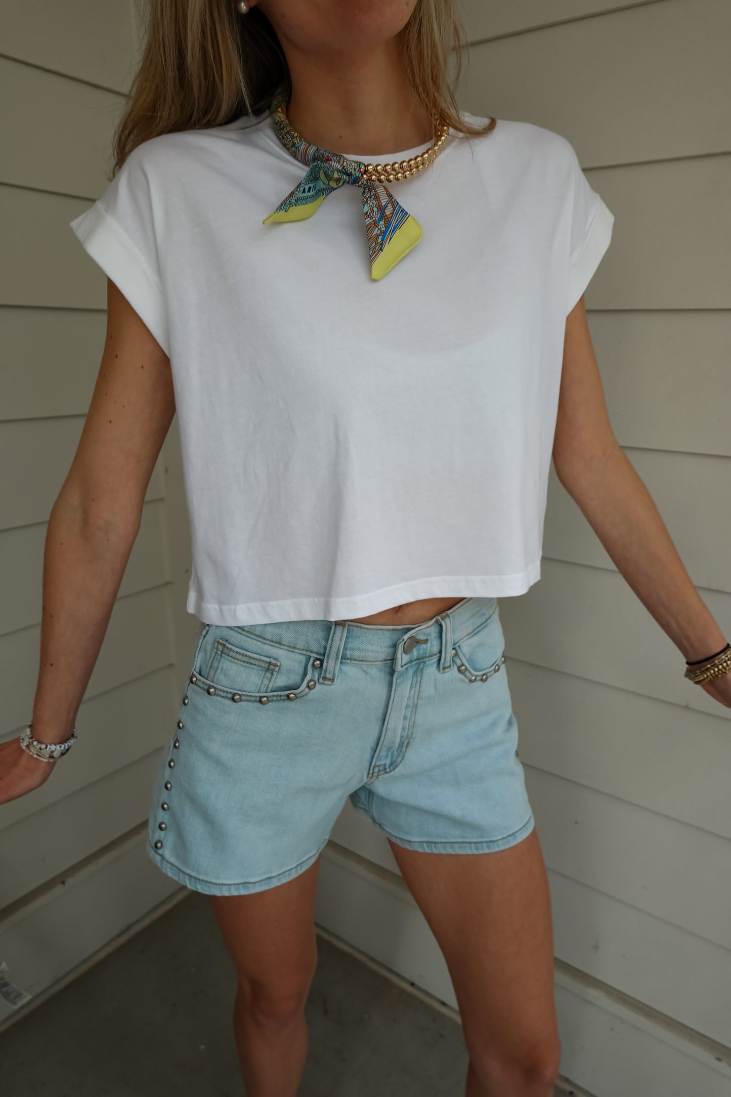 Cotton Folded Short Sleeve Top