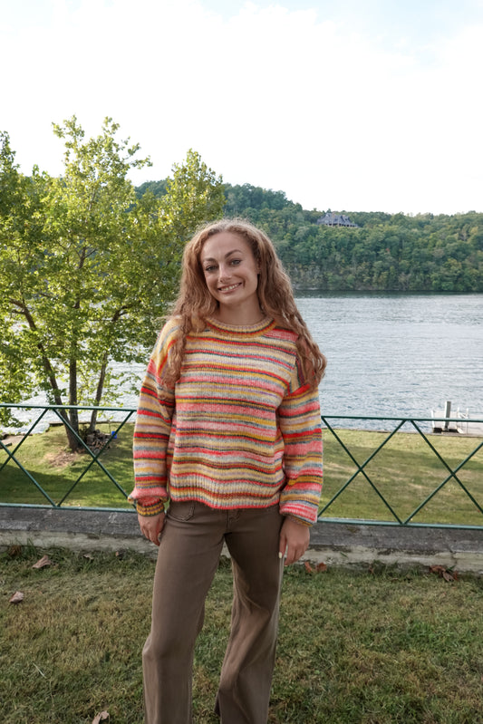 Sunrise Cotton Candy Stripe Sweater