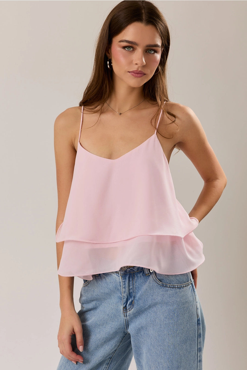 Rachel Ruffle Hem Cami Top