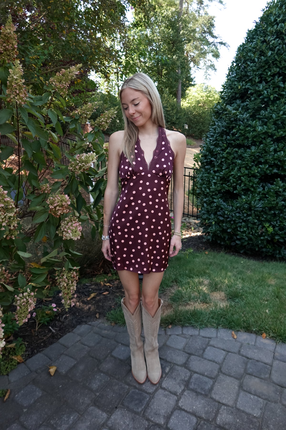 Emilie Polka Dot Halter Dress