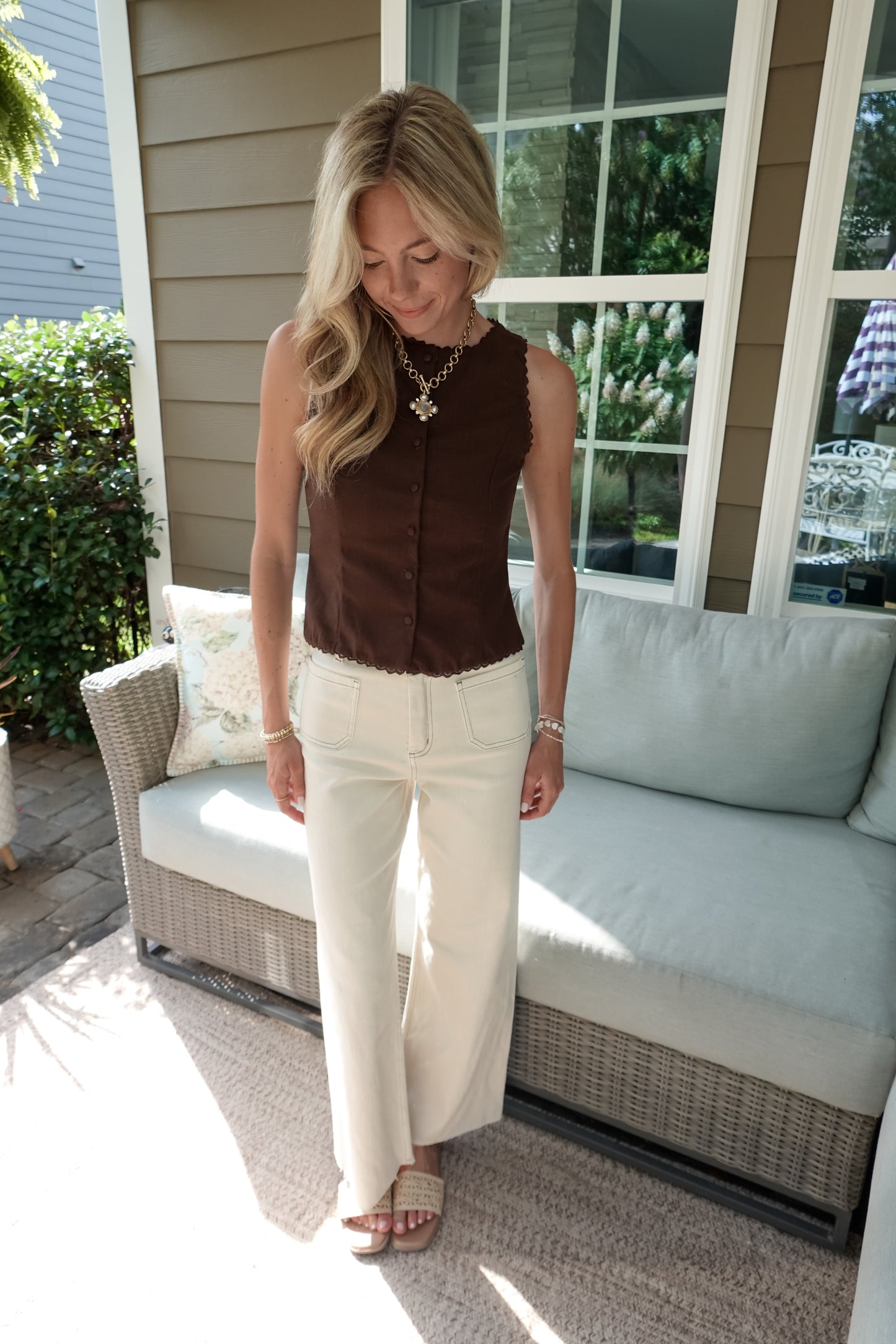 Skye Scalloped Trim Vest Top