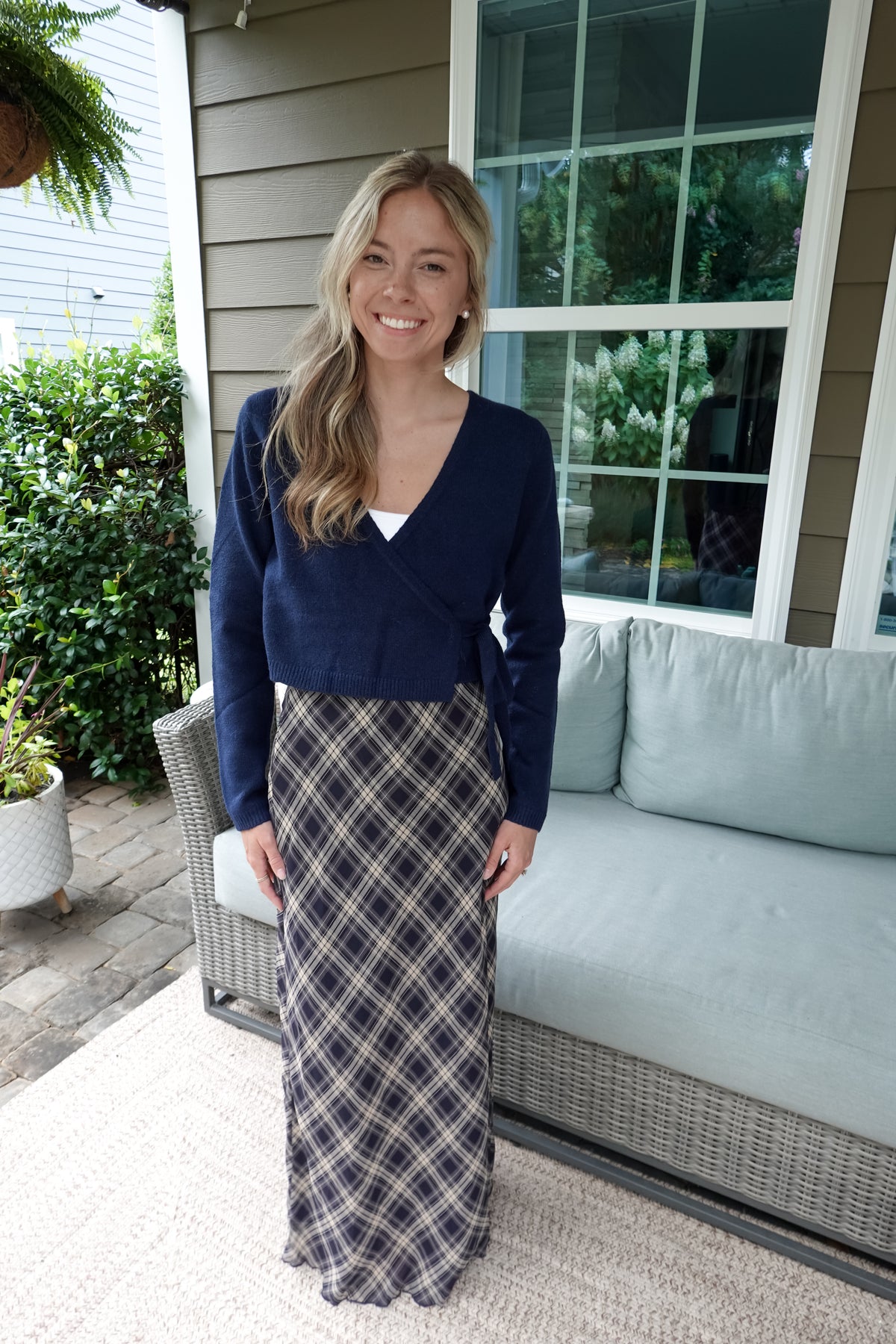 Kacey Navy Wrap Top