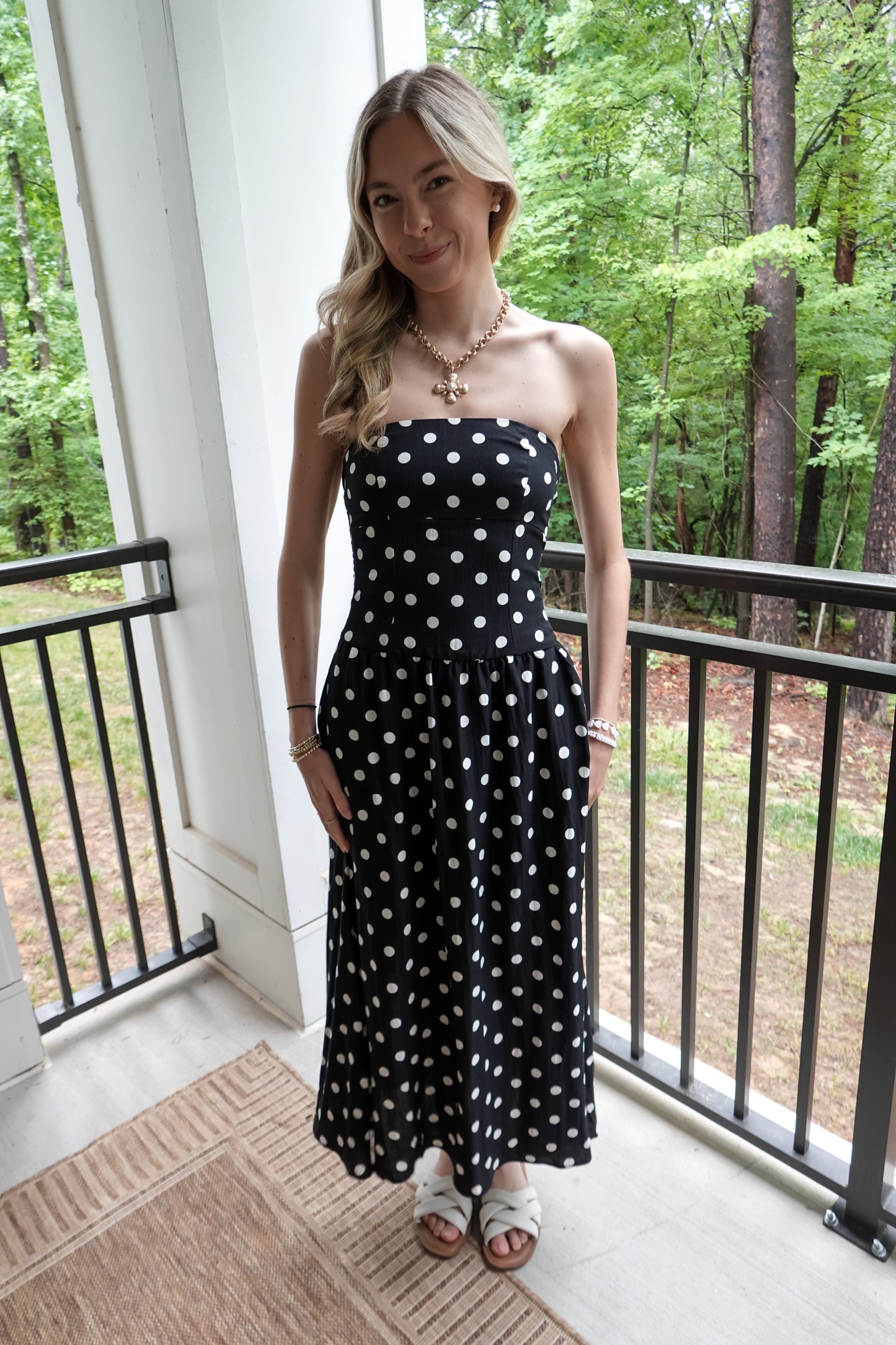 Millie Black Strapless Midi Dress