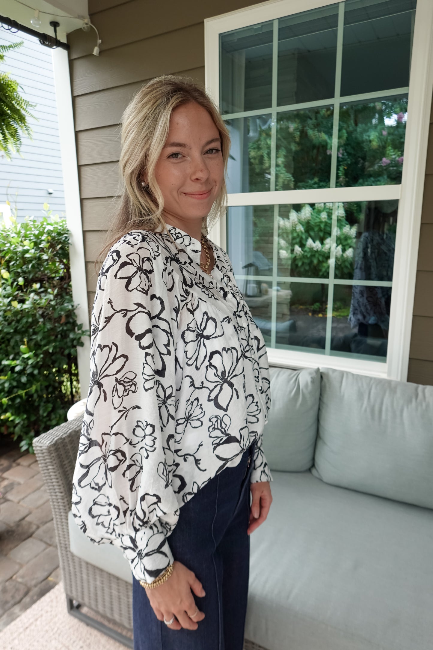 Fay Floral Long Sleeve Top