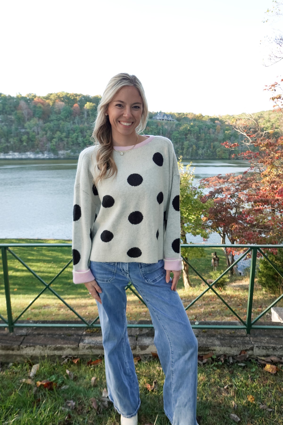 Ivy Ivory Polka Dot Sweater
