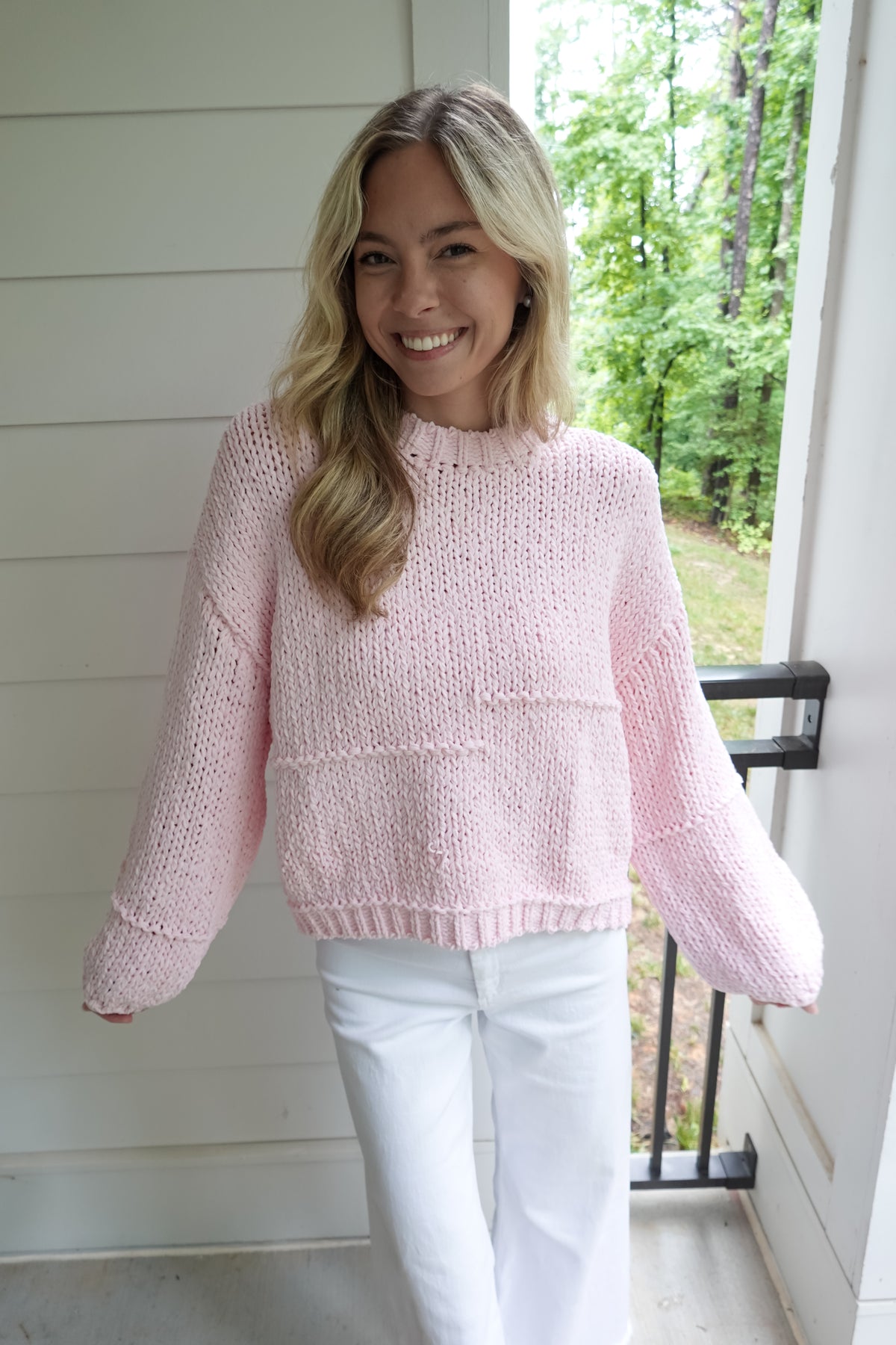 Cal Chunky Knit Pink Sweater