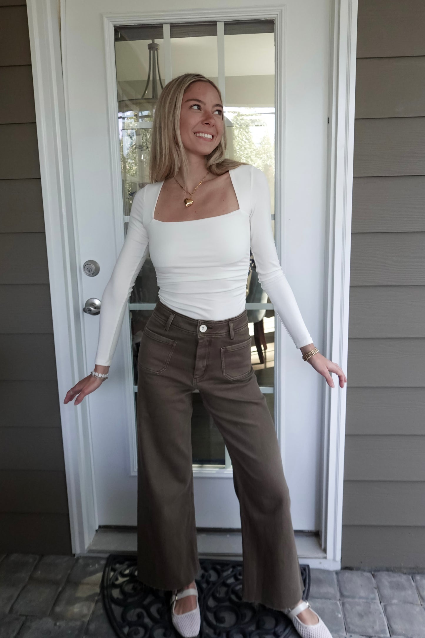 Amelia Square Neck Long Sleeve Top
