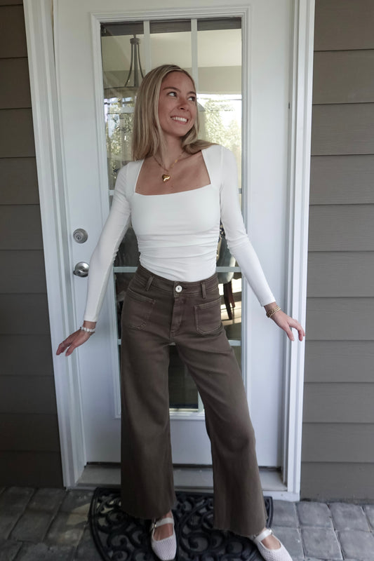 Amelia Square Neck Long Sleeve Top