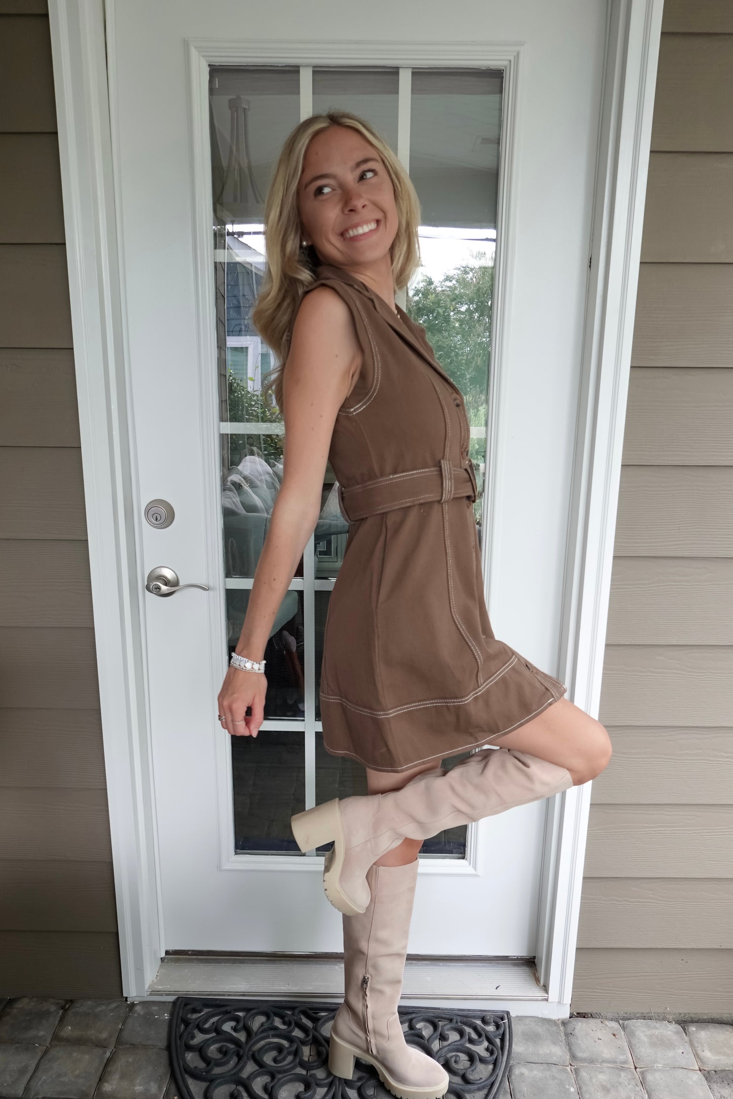 Harlow Brown Mini Dress