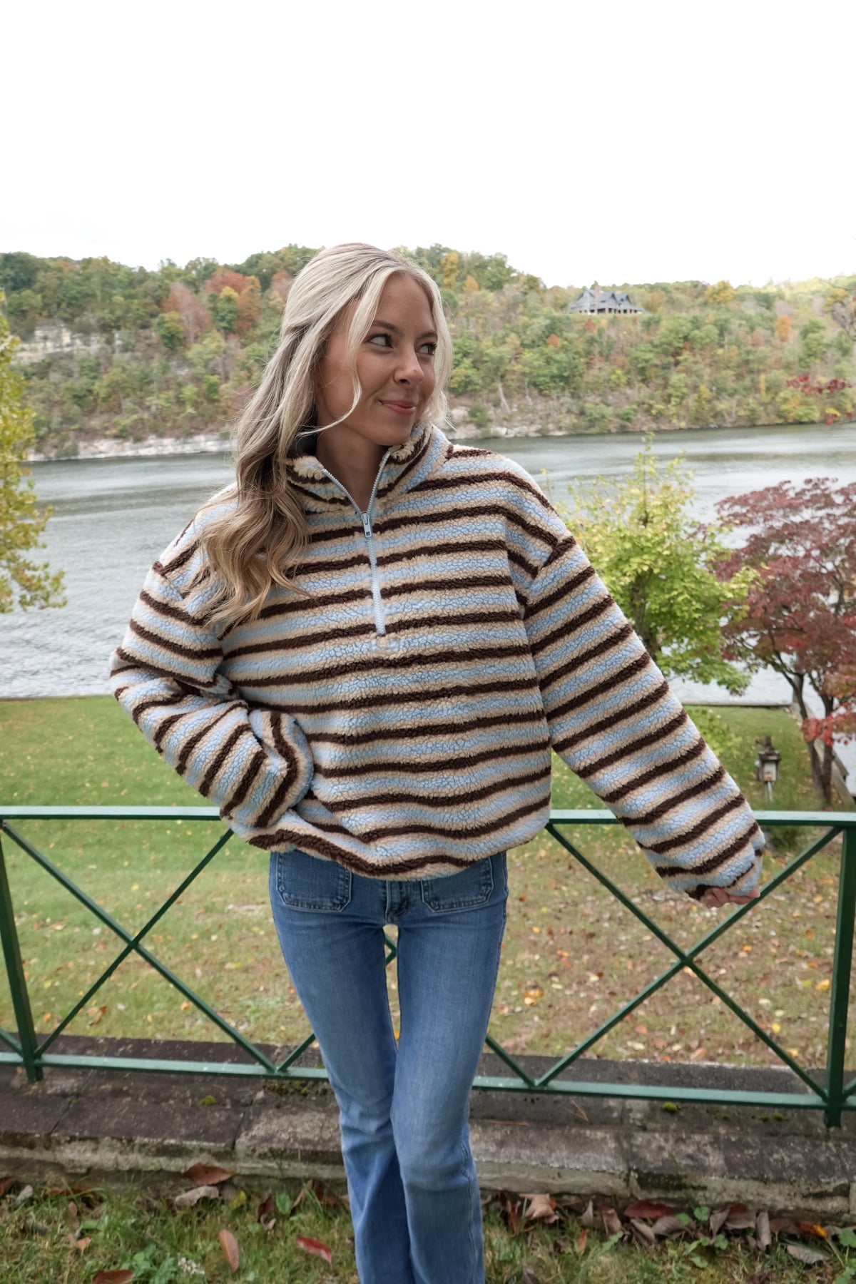 Lily Striped Sherpa Jacket