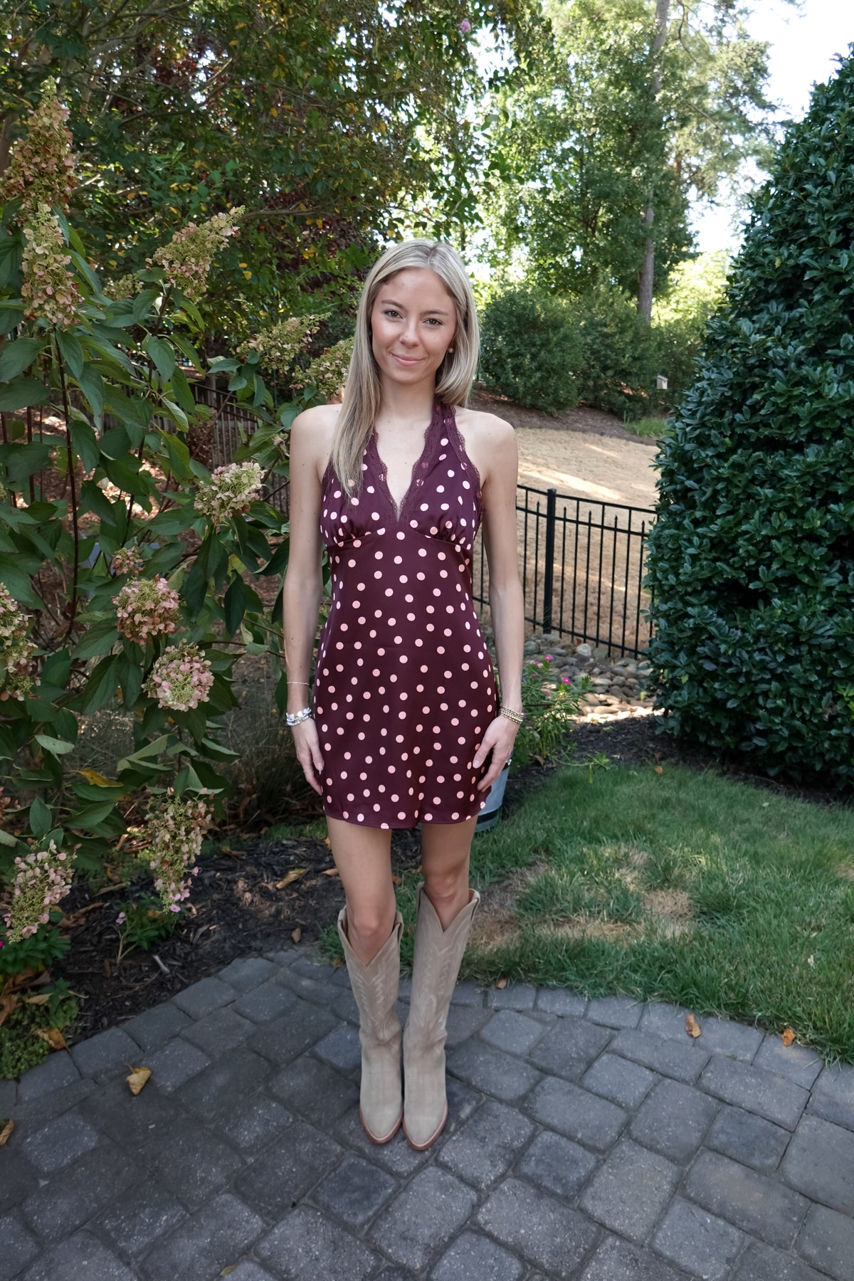 Emilie Polka Dot Halter Dress