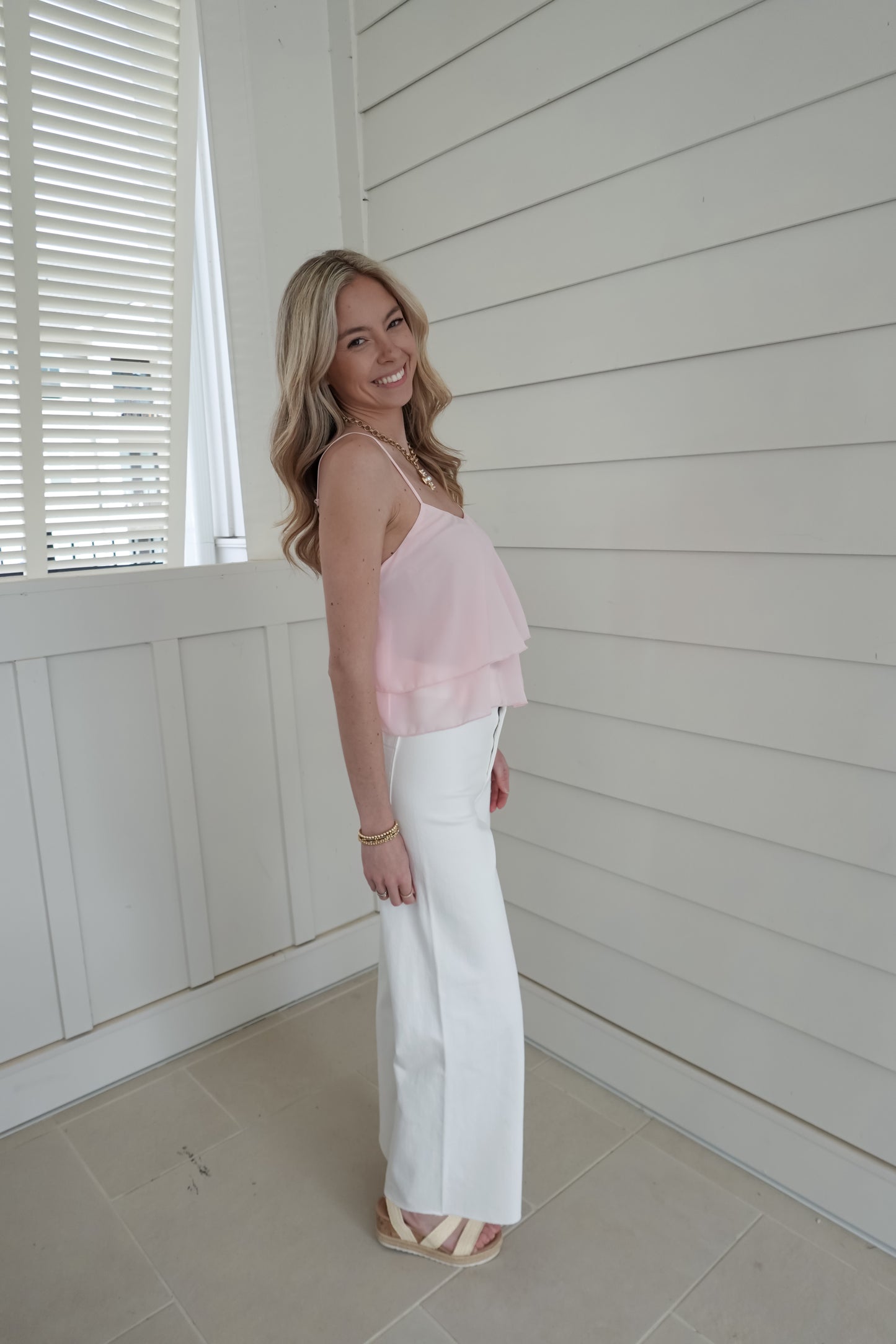 Rachel Ruffle Hem Cami Top