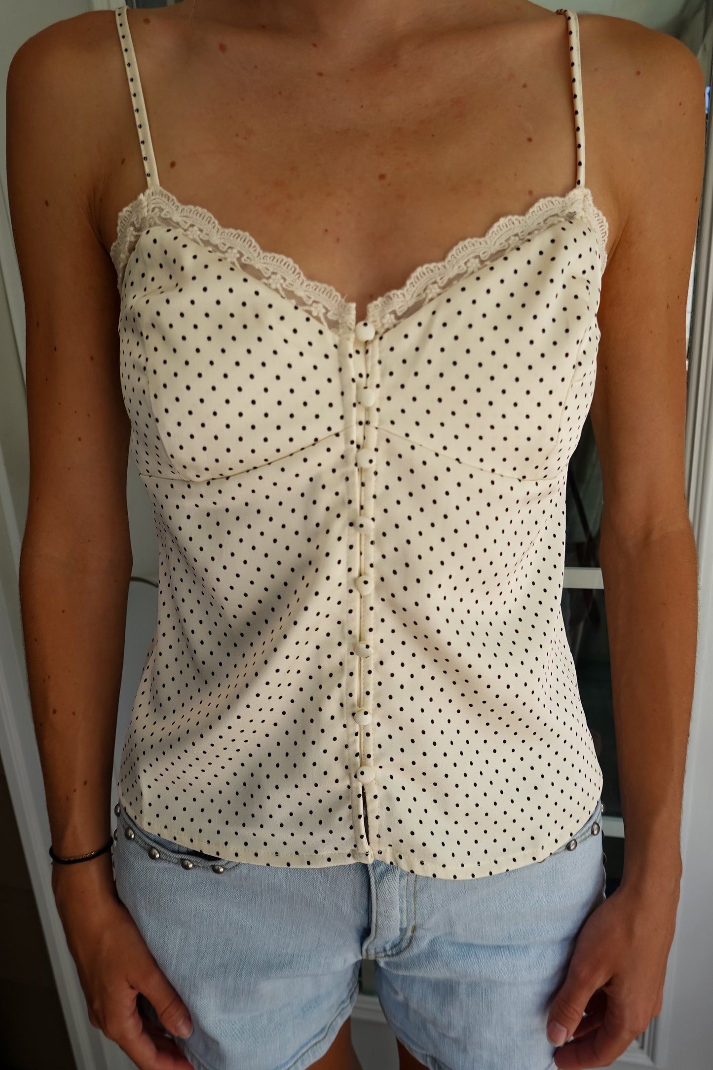 Polka Dot Satin Cami