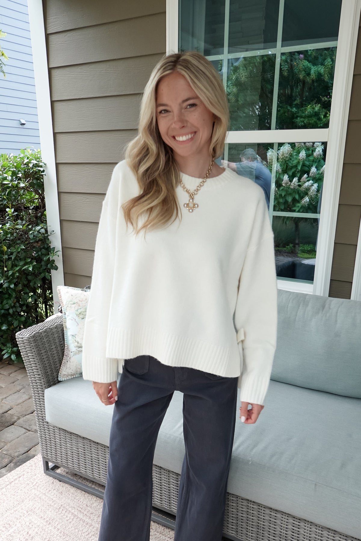 Tori Ivory Tie Sweater