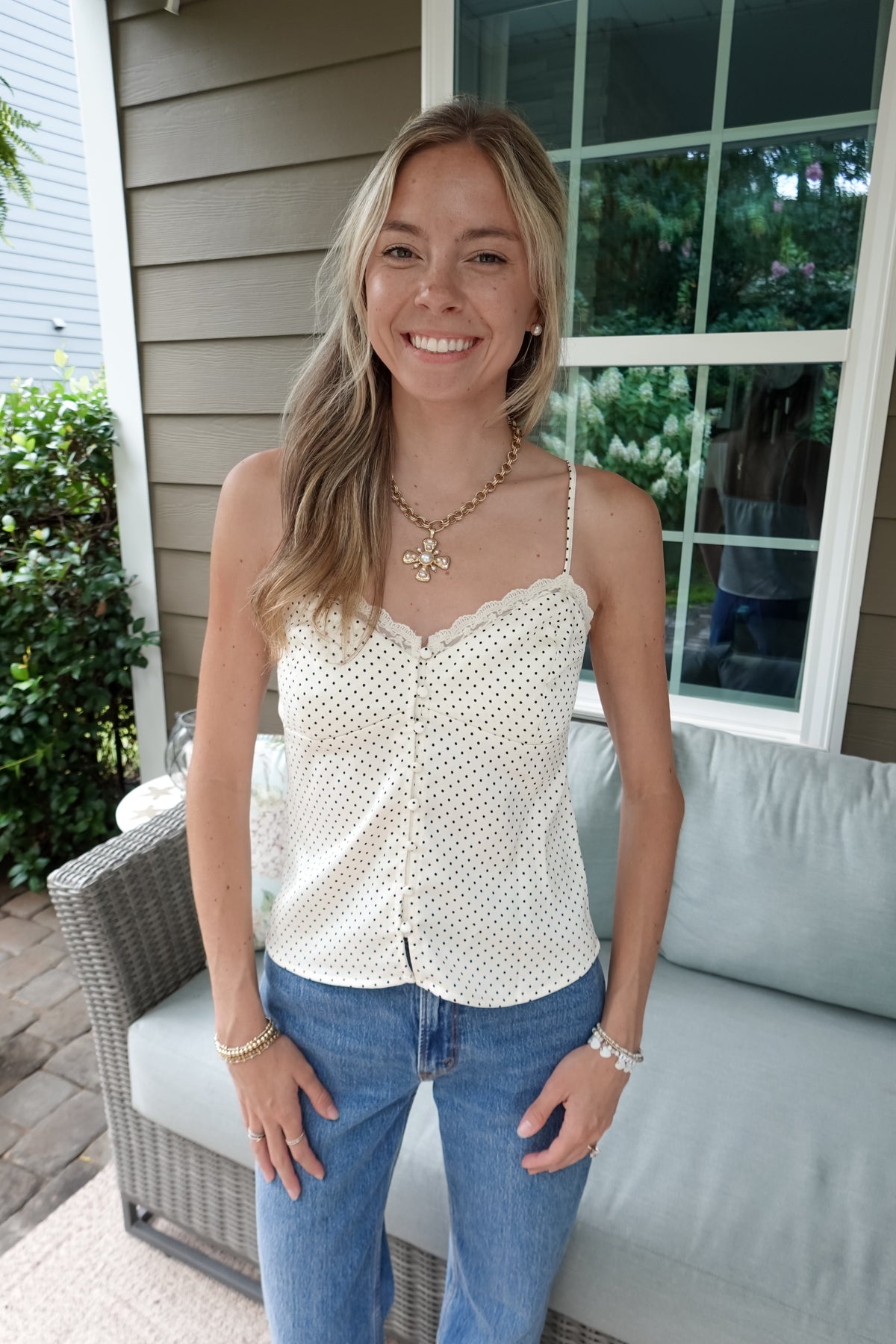 Polka Dot Satin Cami