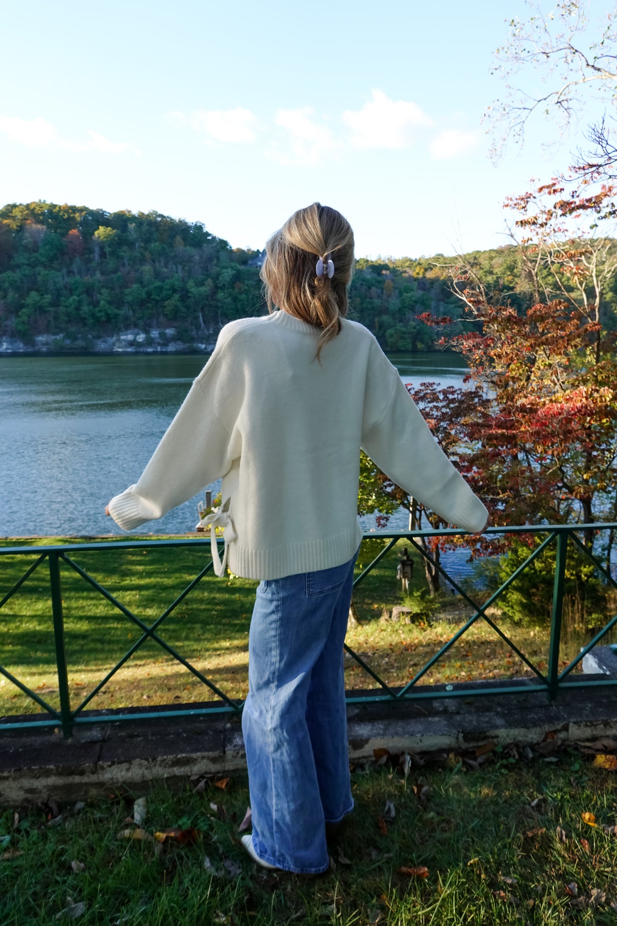 Tori Ivory Tie Sweater