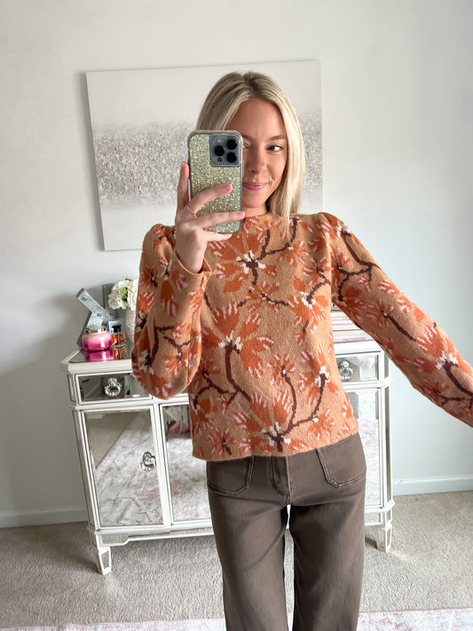 Fia Floral Mock Neck Sweater