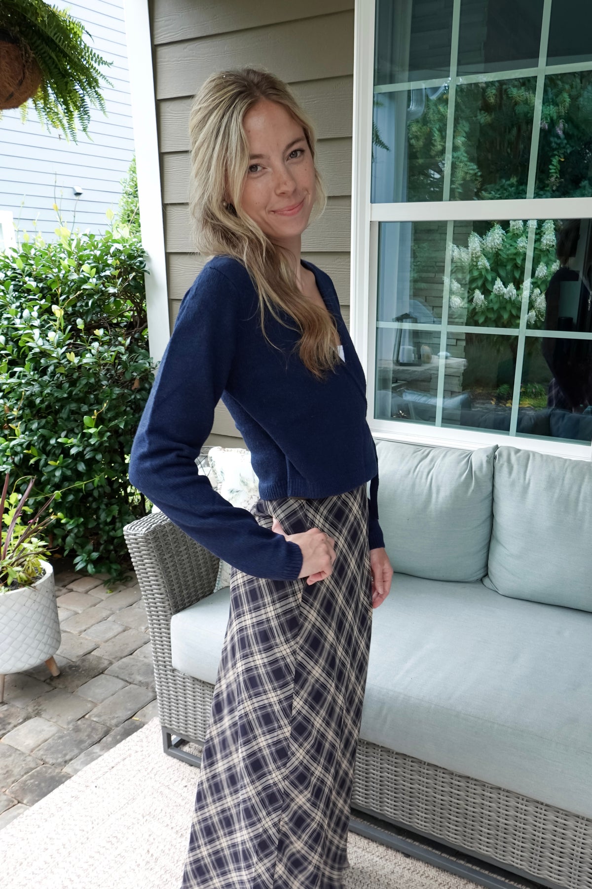 Kacey Navy Wrap Top