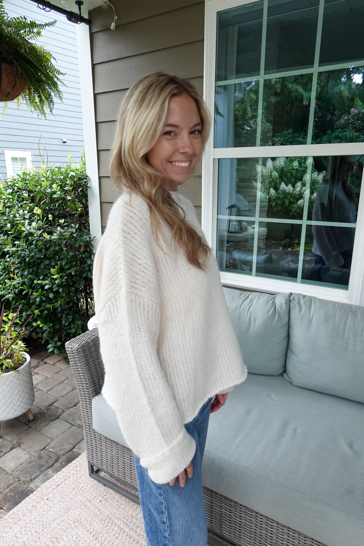 Ava Ivory Mock Neck Sweater