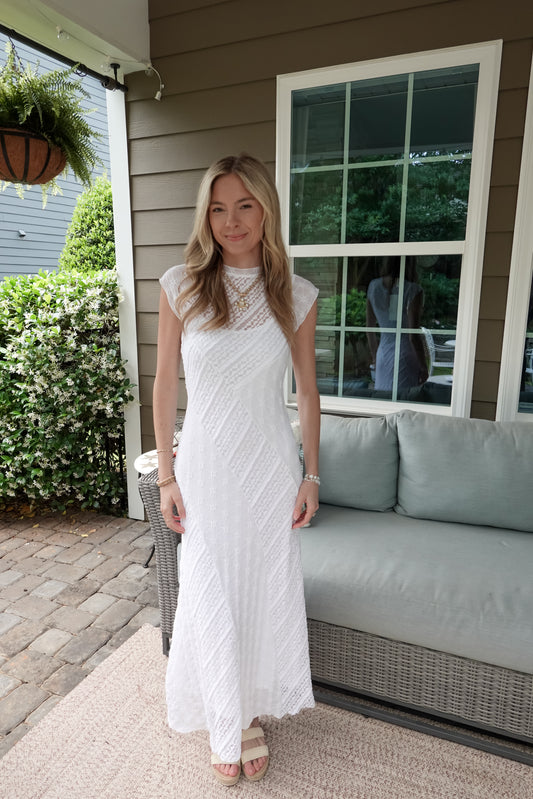 Cap Sleeve Maxi Lace Dress