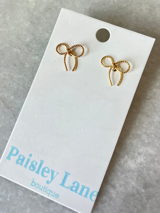 Tiny Bow Stud Earrings