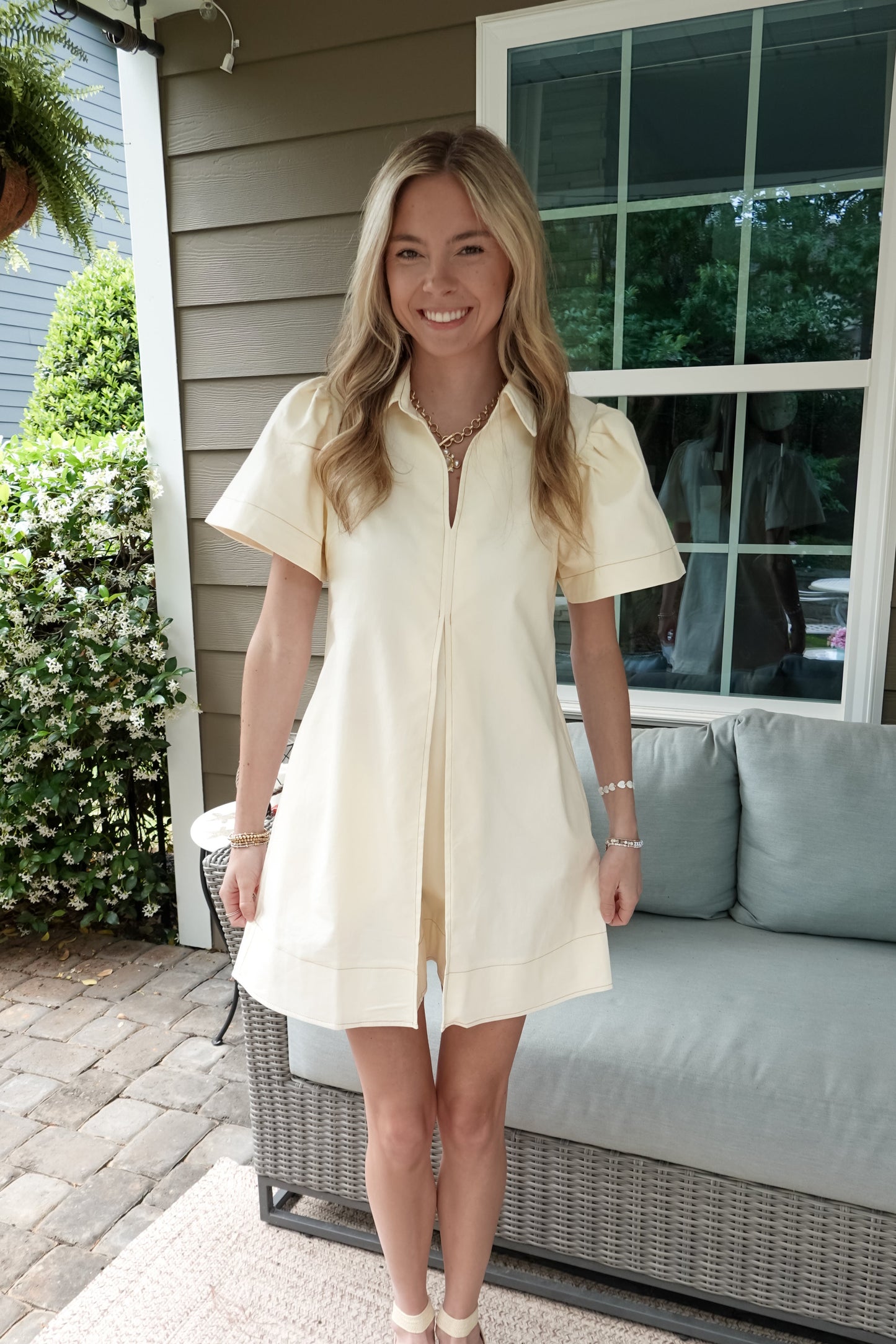 Callie Collar Pleated Mini Dress